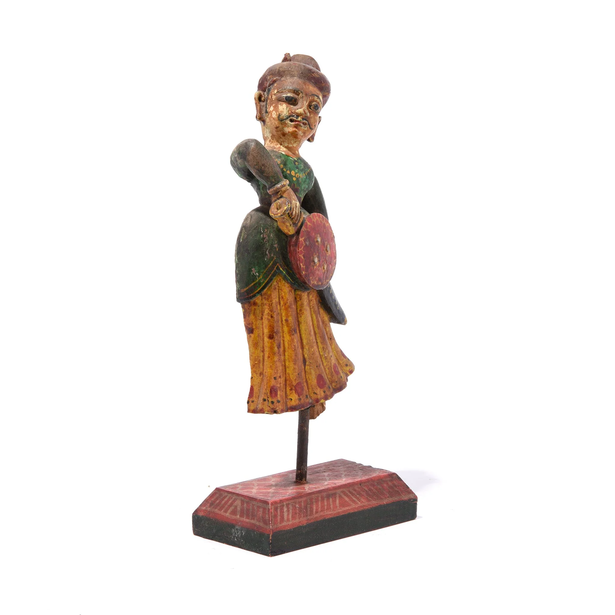 Painted Wooden Figure From Pratapgargh - 19thC - Image 3