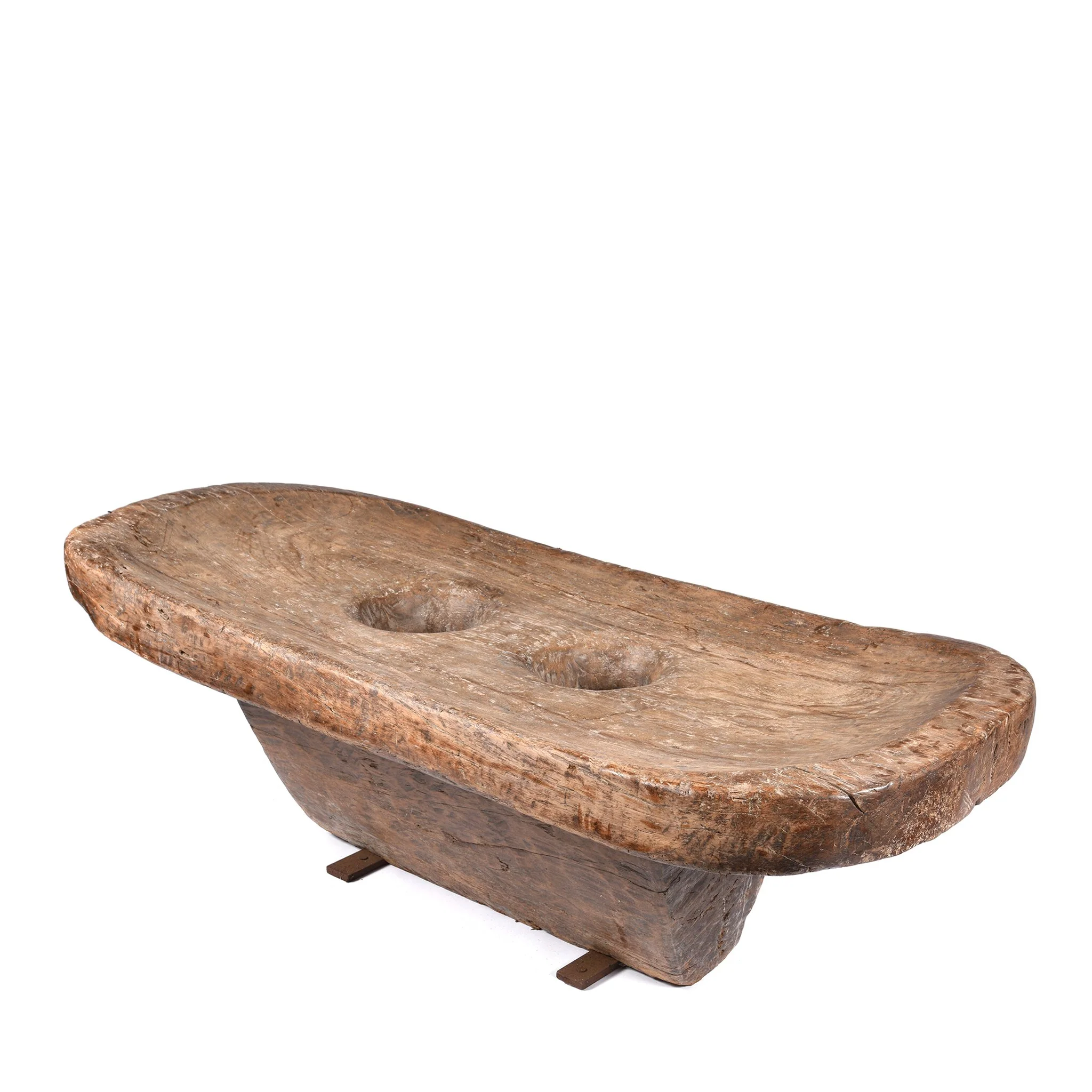Carved Teak Mortar Table From Nagaland - Ca 100 Yrs Old - Image 2