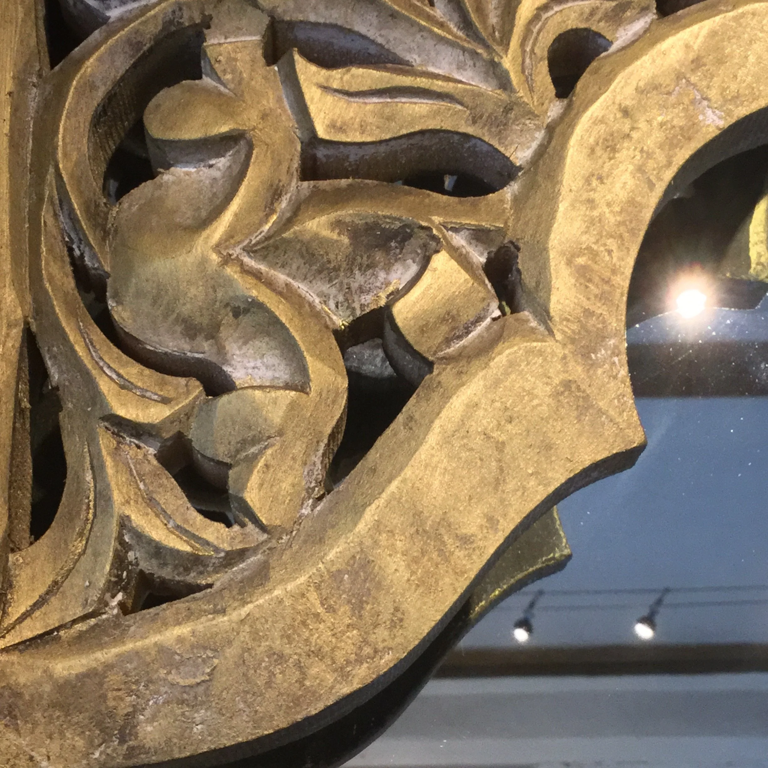 Carved Indian Mango Mirror From Rajasthan - Image 4
