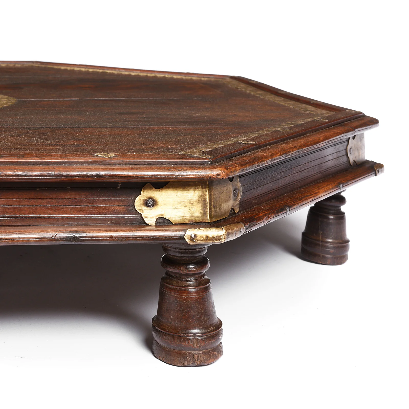 Octagonal Bajot Low Prayer Table From Rajasthan - 19thC - Image 2