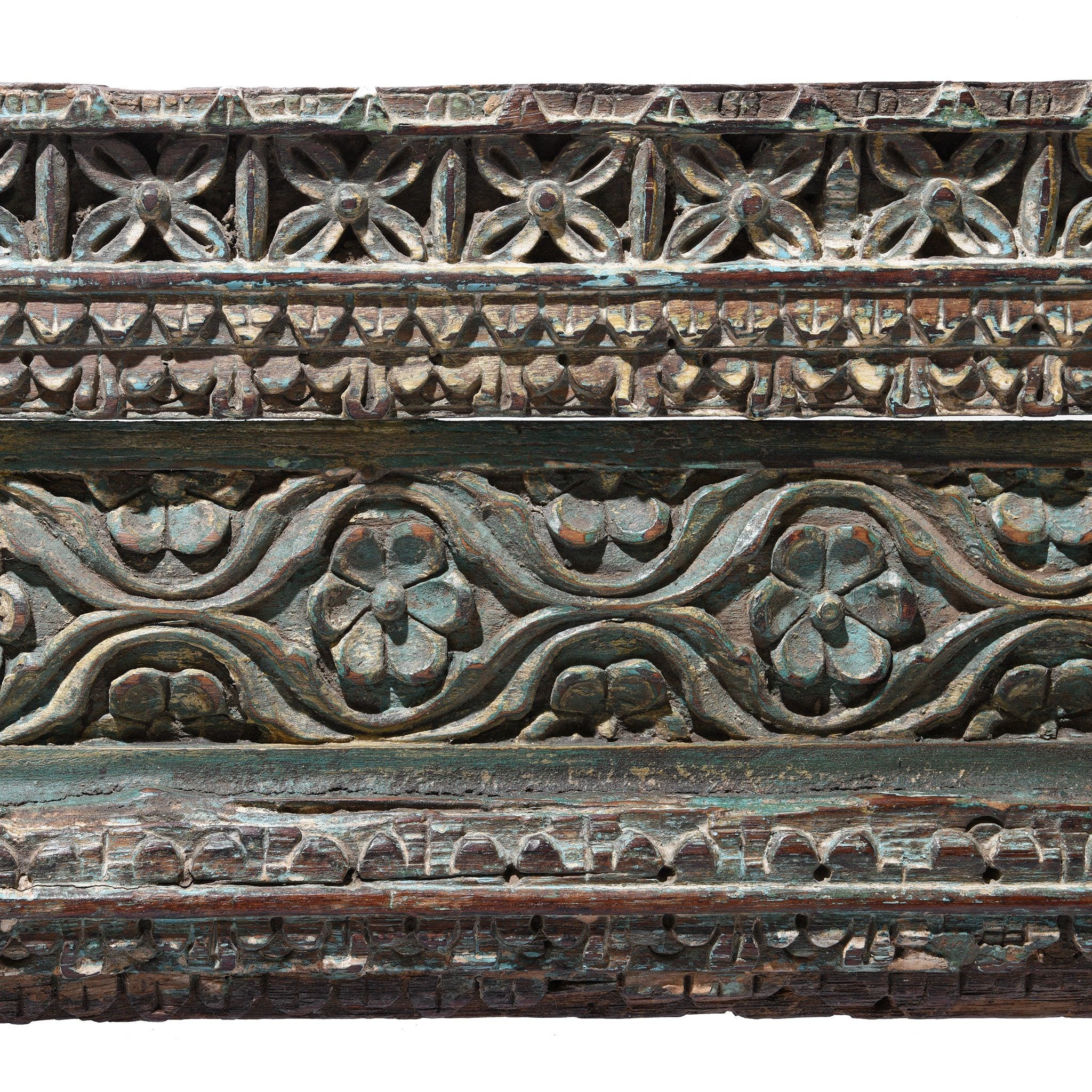 Carved Teak Architectural Panel With Horses - 19thC - Image 4