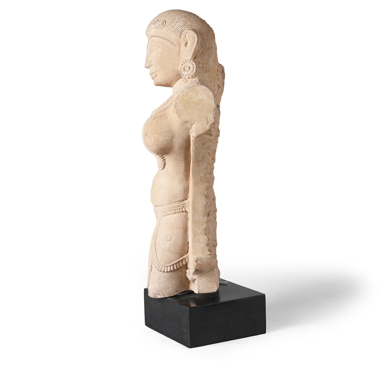 Carved Stone Apsara Statue From India - Image 9