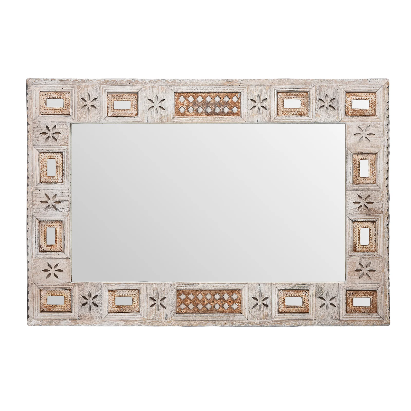 Indian Mango Wood Mirror - Kutchi Style - Image 9