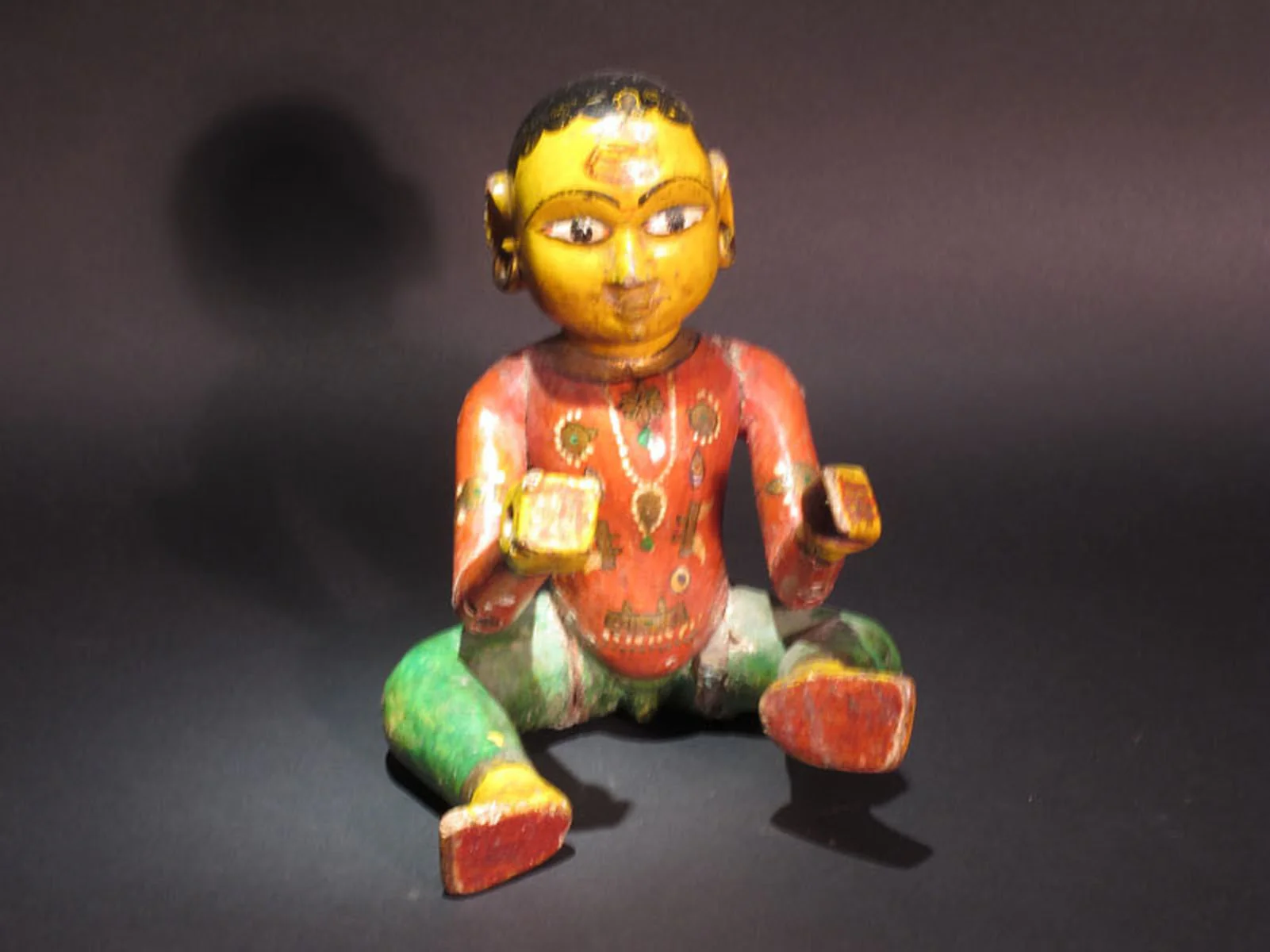 Old Krishna Figure - original painted finish c.1890