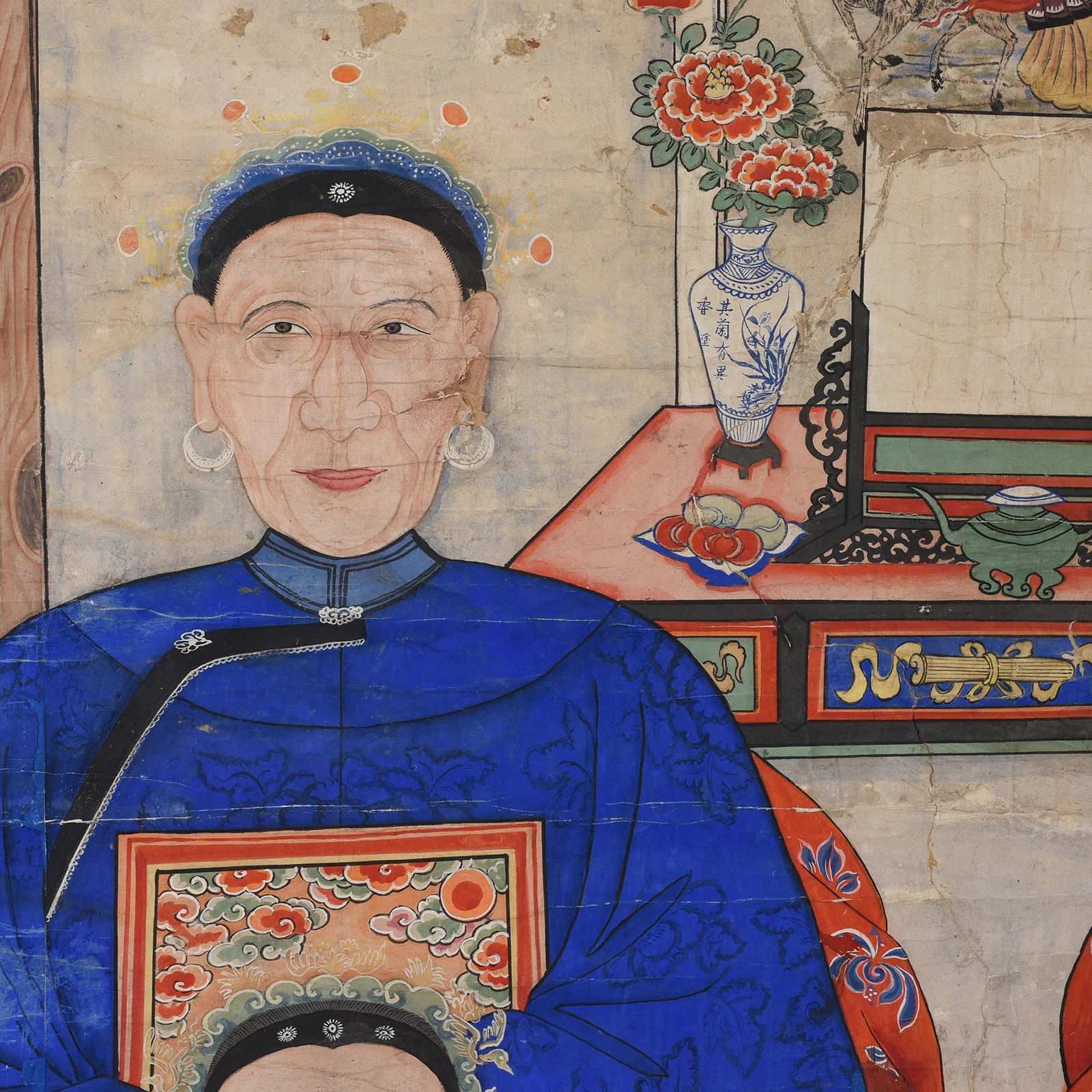 Framed Chinese Ancestor Painting - 19th Century - Image 4