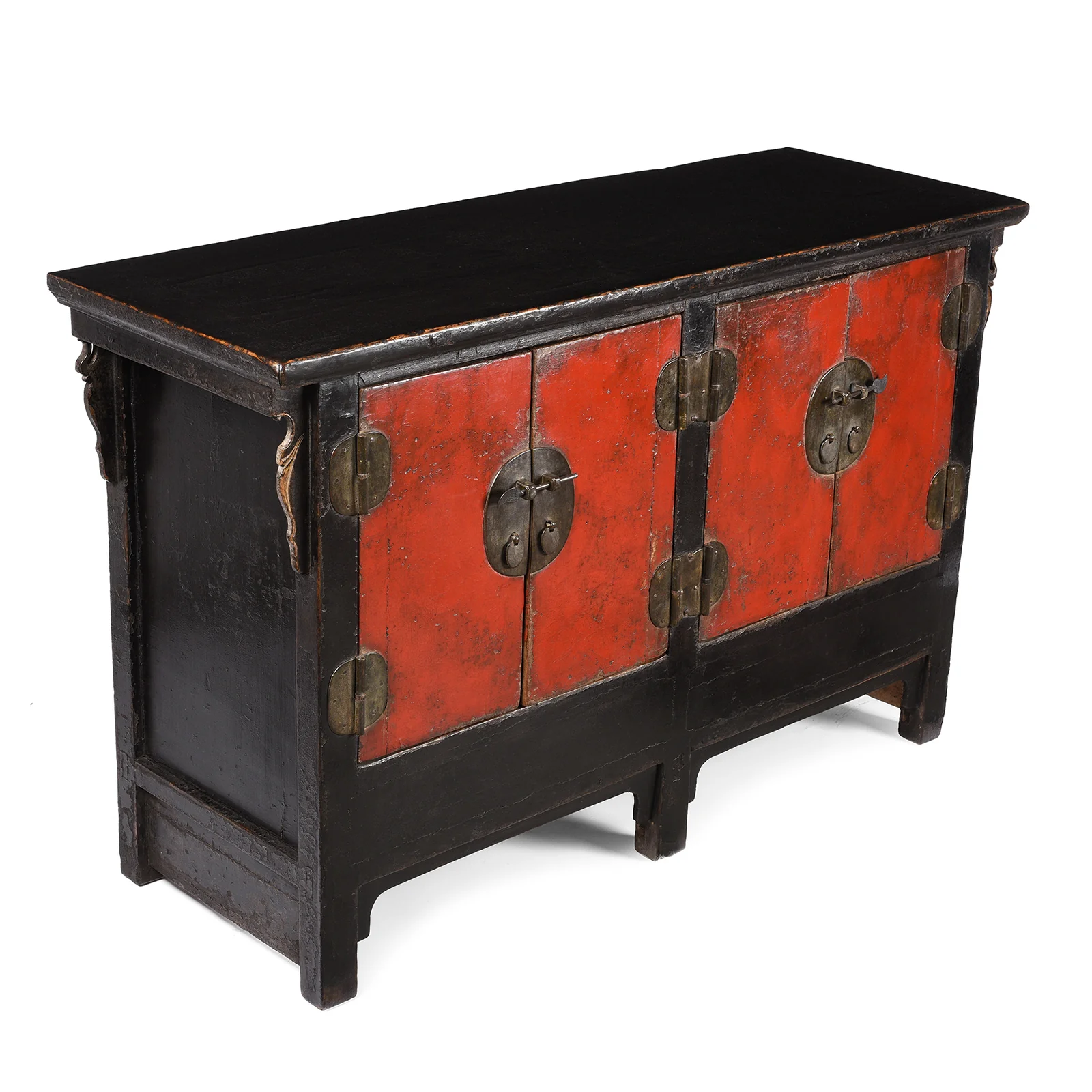 Red & Black Lacquer Sideboard From Shanxi - Early 18th Century - Image 3