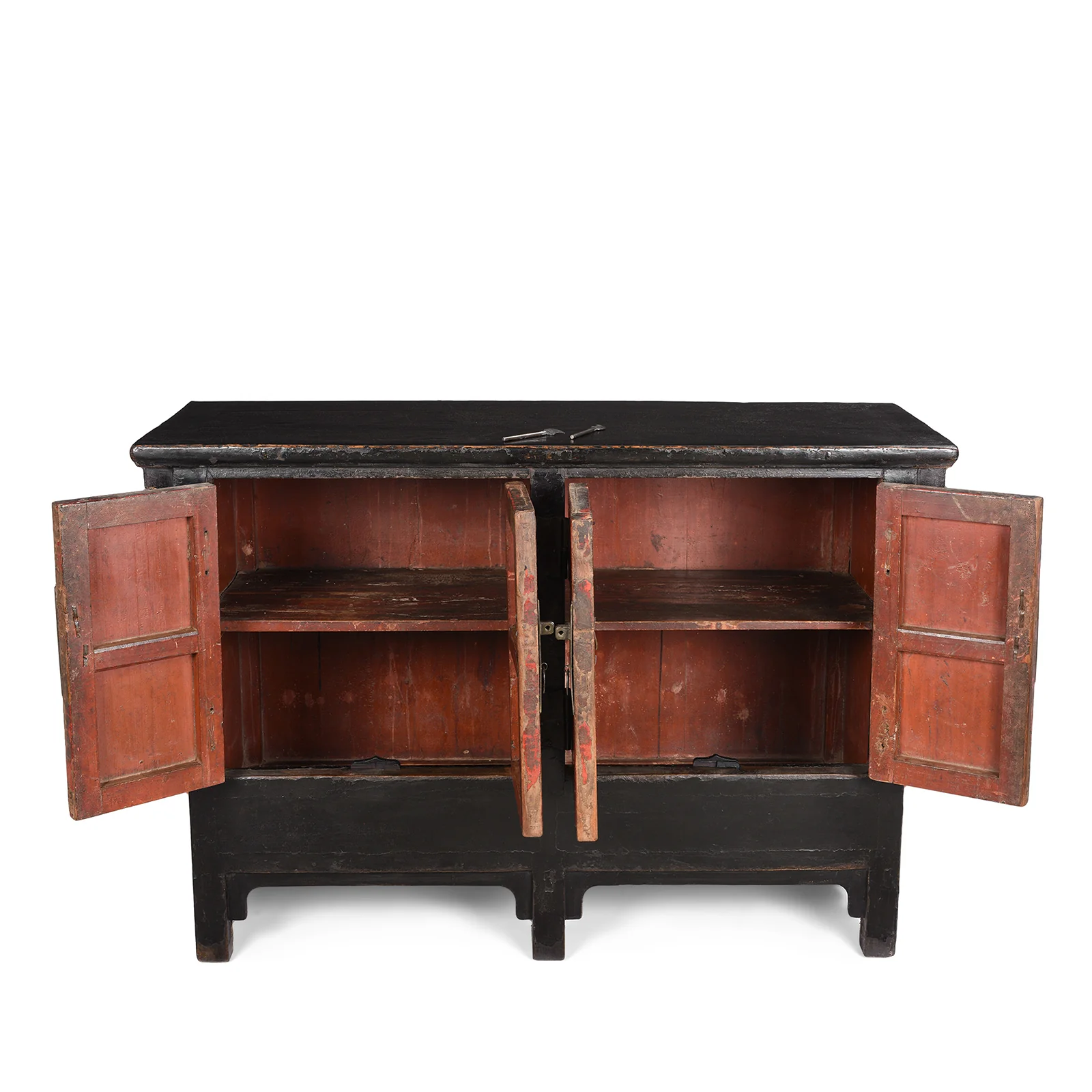 Red & Black Lacquer Sideboard From Shanxi - Early 18th Century - Image 4
