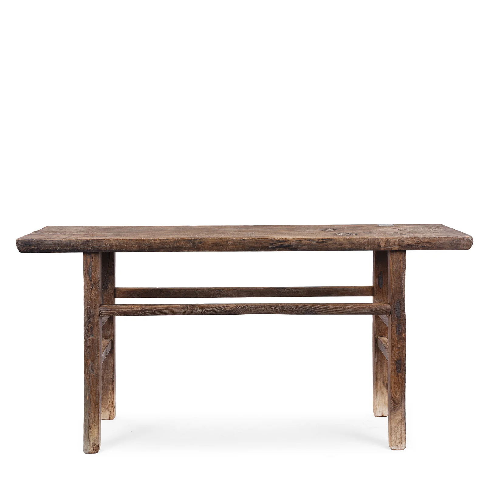 Walnut & Elm Farmhouse Console Table From Henan - Late 19th Century