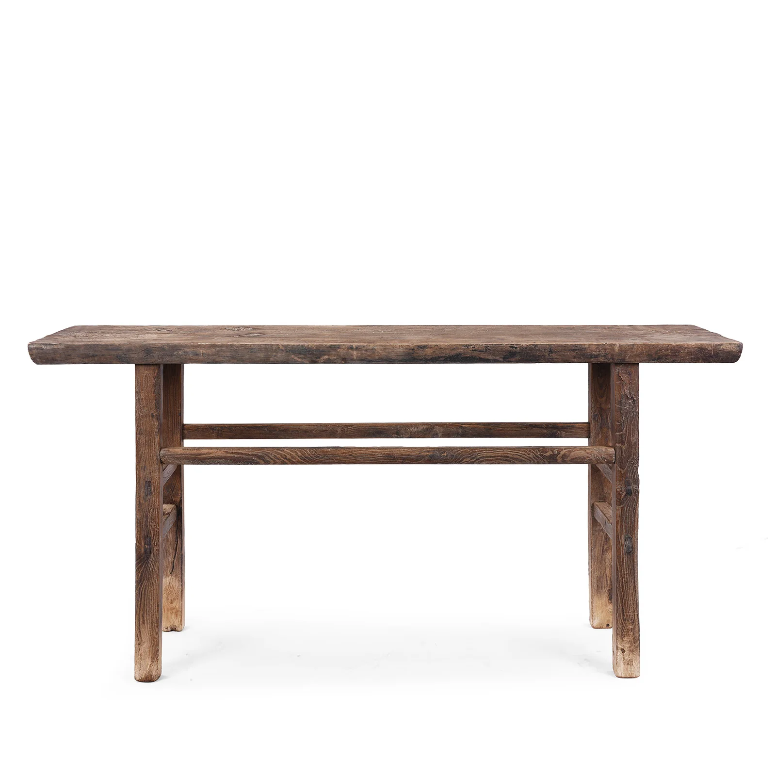 Walnut & Elm Farmhouse Console Table From Henan - Late 19th Century - Image 7
