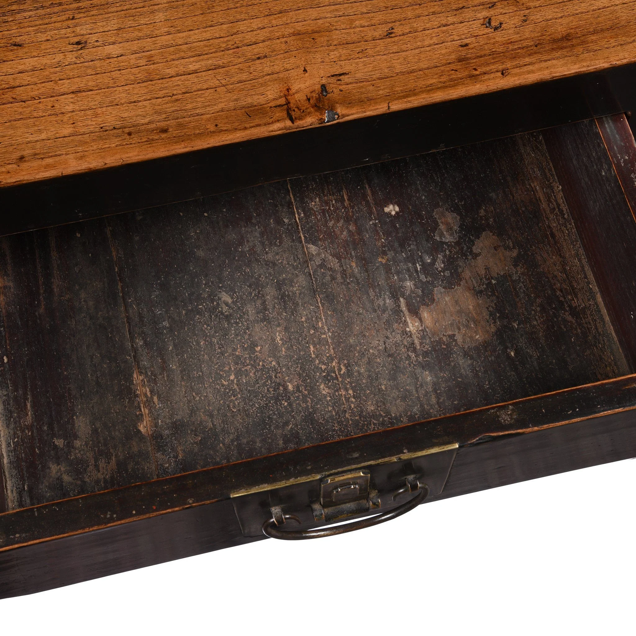 3 Drawer Console Table With Dark Lacquer - 19thC - Image 6