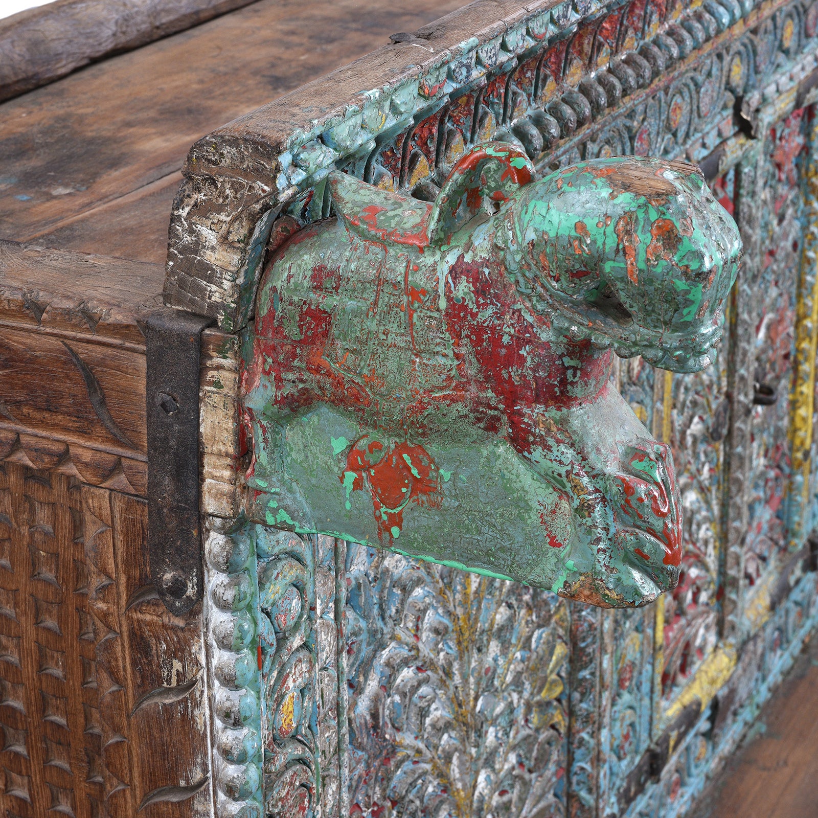 Painted Majus Dowry Chest From Saurashtra - 19th Century - Image 10