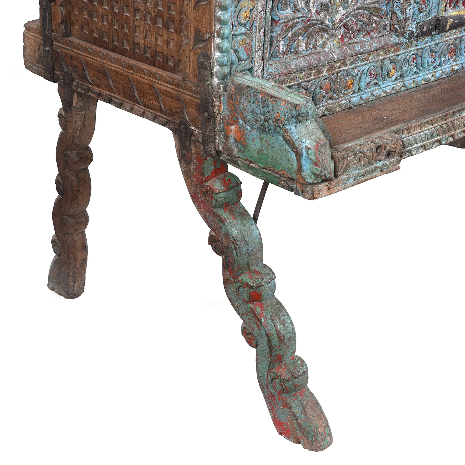Painted Majus Dowry Chest From Saurashtra - 19th Century - Image 12