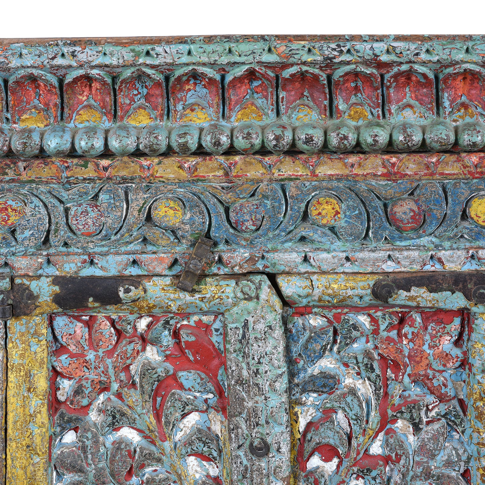 Painted Majus Dowry Chest From Saurashtra - 19th Century - Image 8