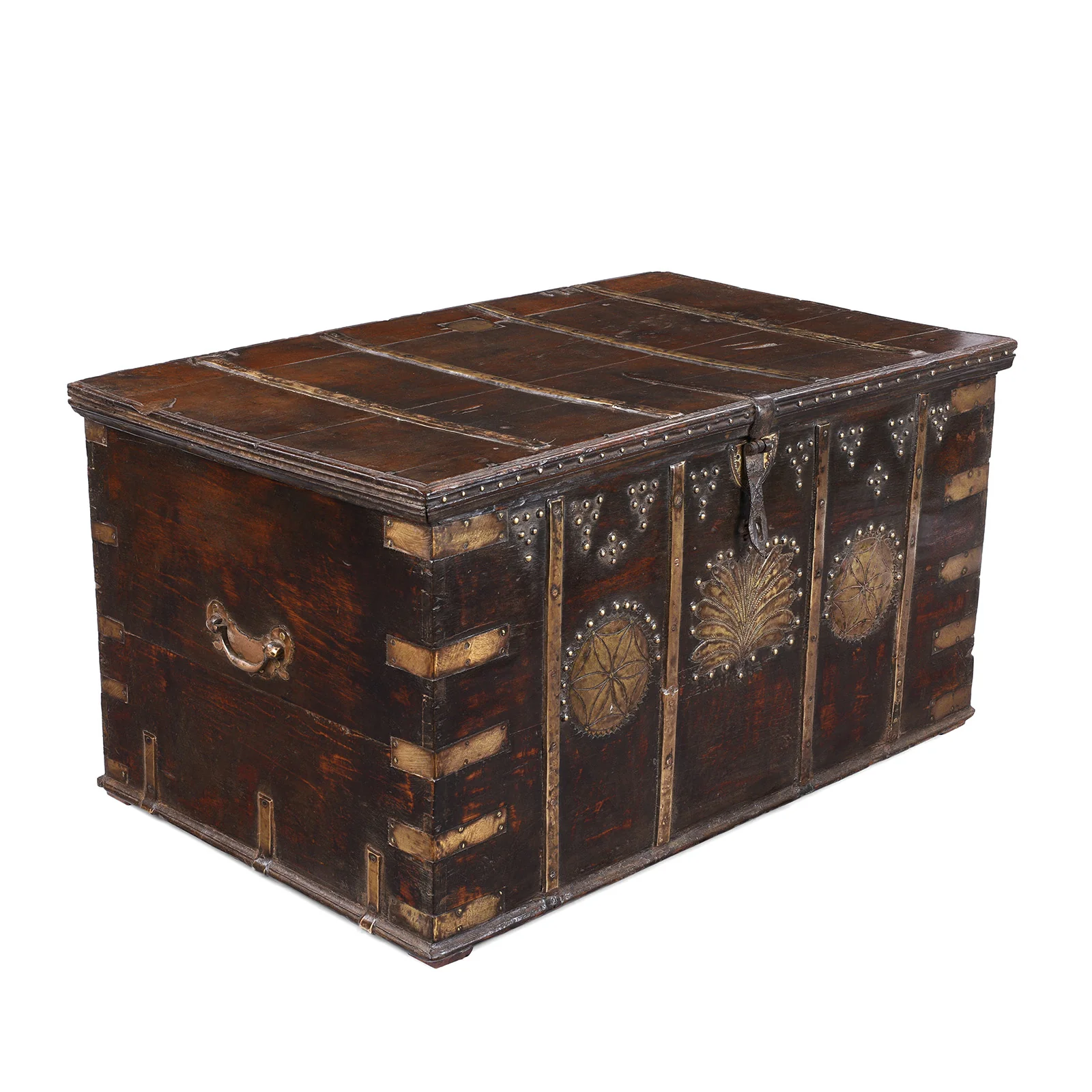 Brass Bound Teak Chest From Kutch - 19th Century - Image 4