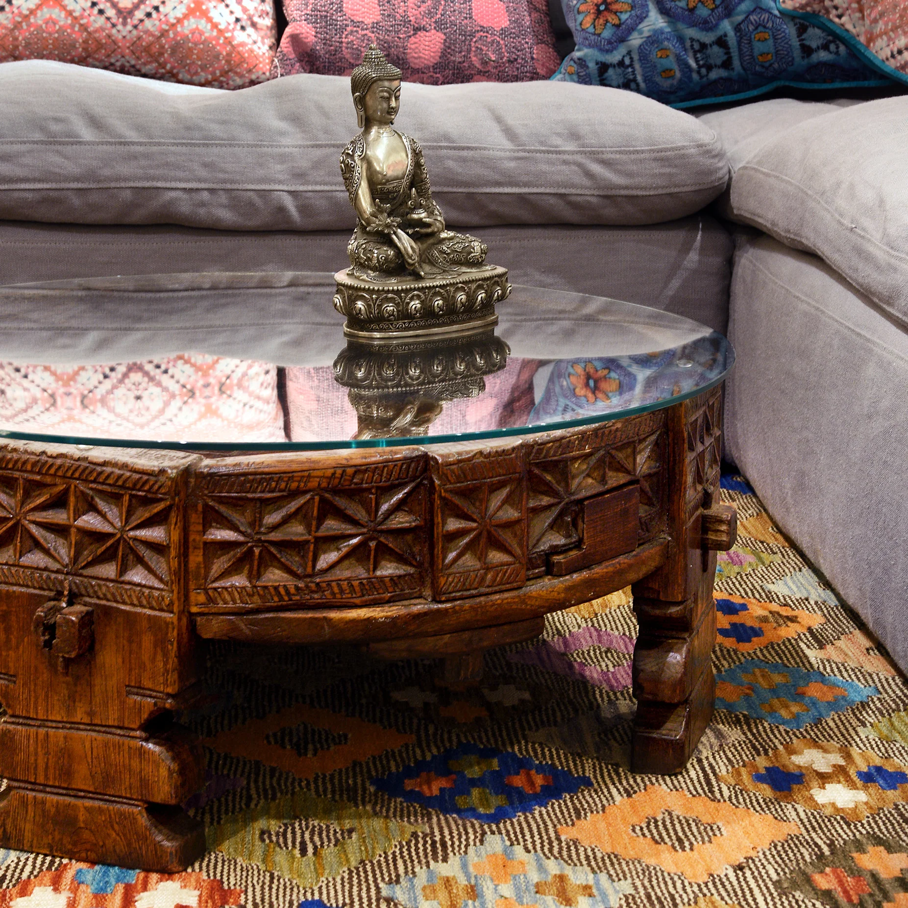 Indian Chakki Coffee Table From Rajasthan - 19thC - Image 2