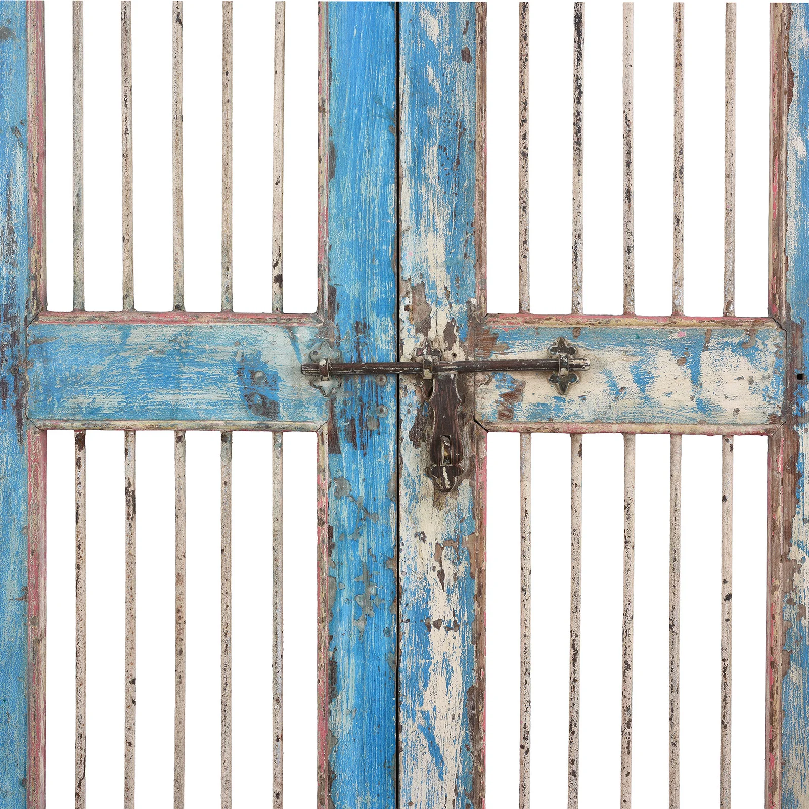 Painted Teak Jali Door From Gujarat - 1920 - Image 3