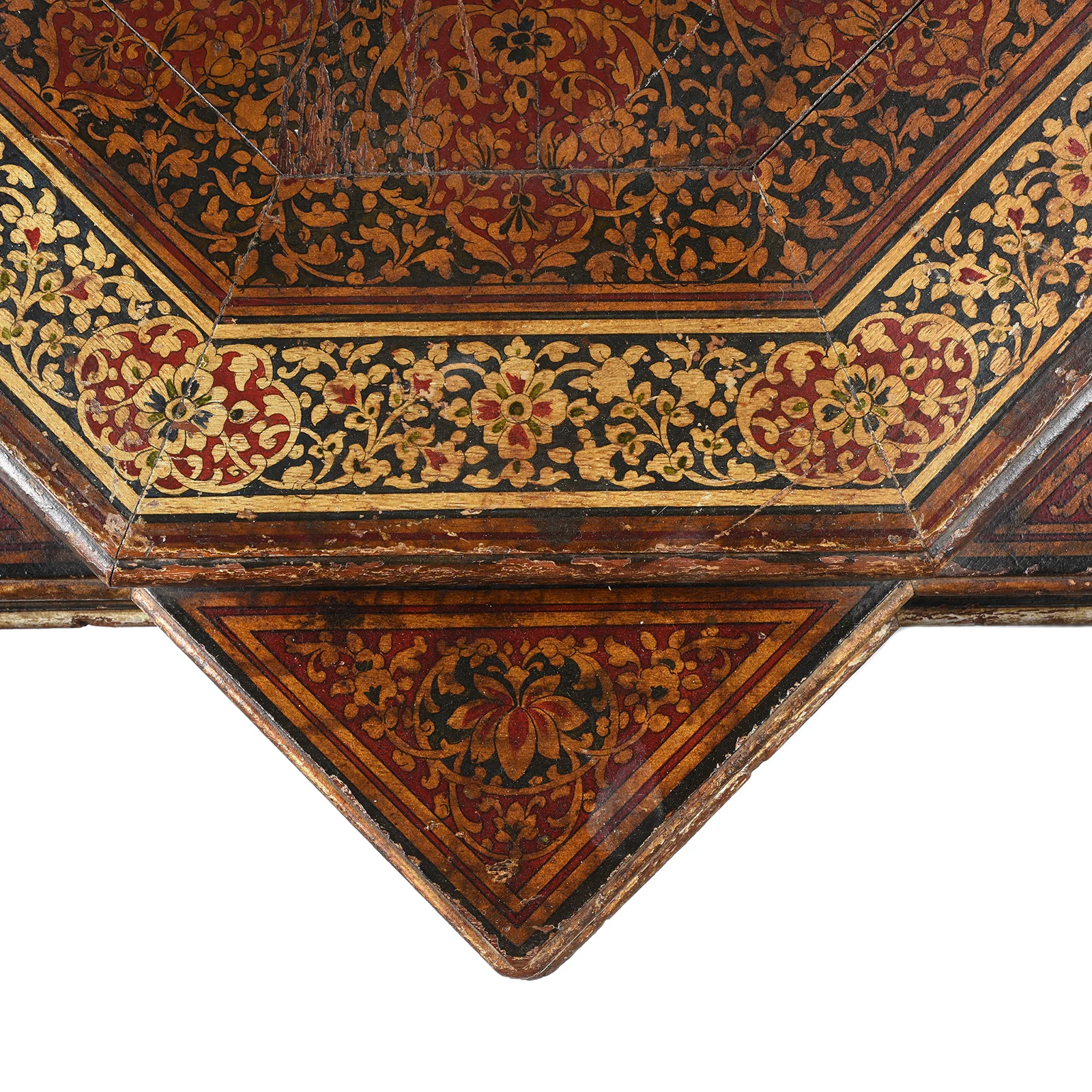 Painted Star Bajot Low Prayer Table From Rajasthan - 19th Century - Image 7