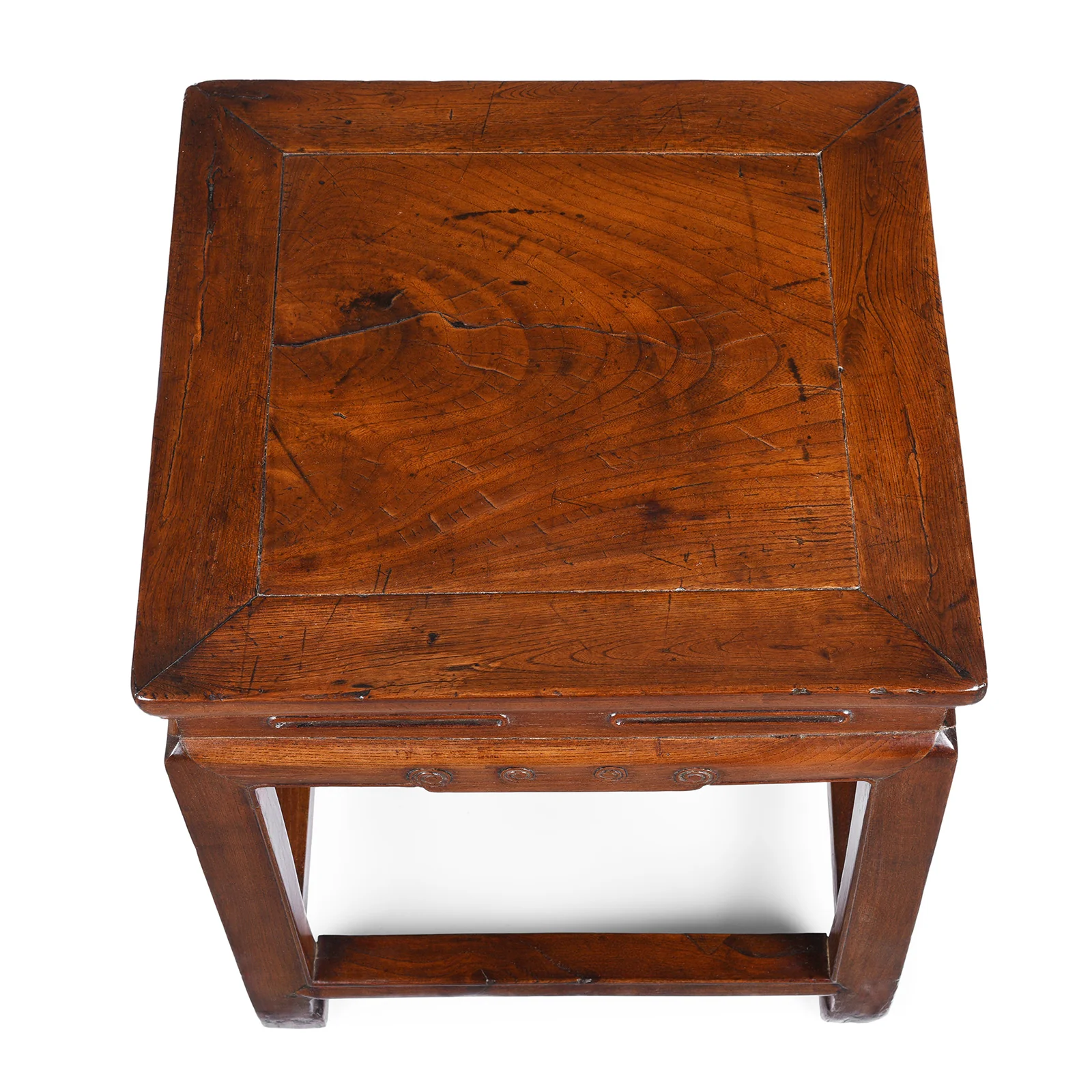 Red Elm Square Side Table From Jiangsu - 19th Century - Image 3