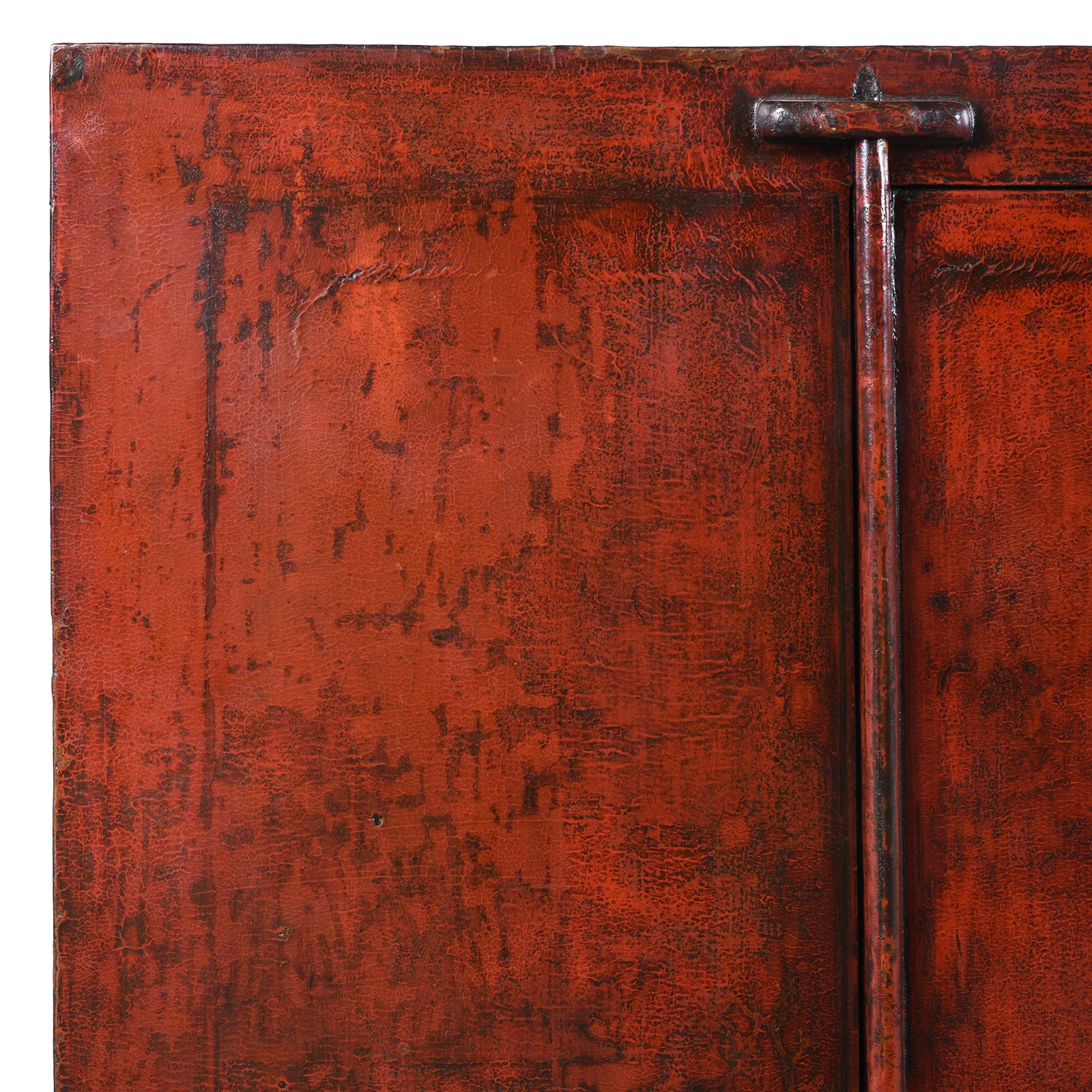 Red Lacquer Wedding Cabinet From Shanxi -19th Century - Image 3