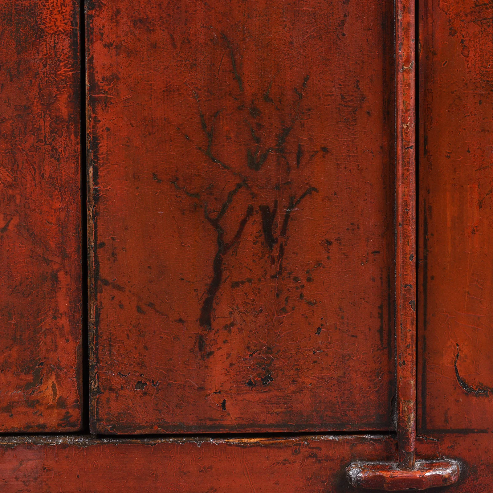 Red Lacquer Wedding Cabinet From Shanxi -19th Century - Image 6