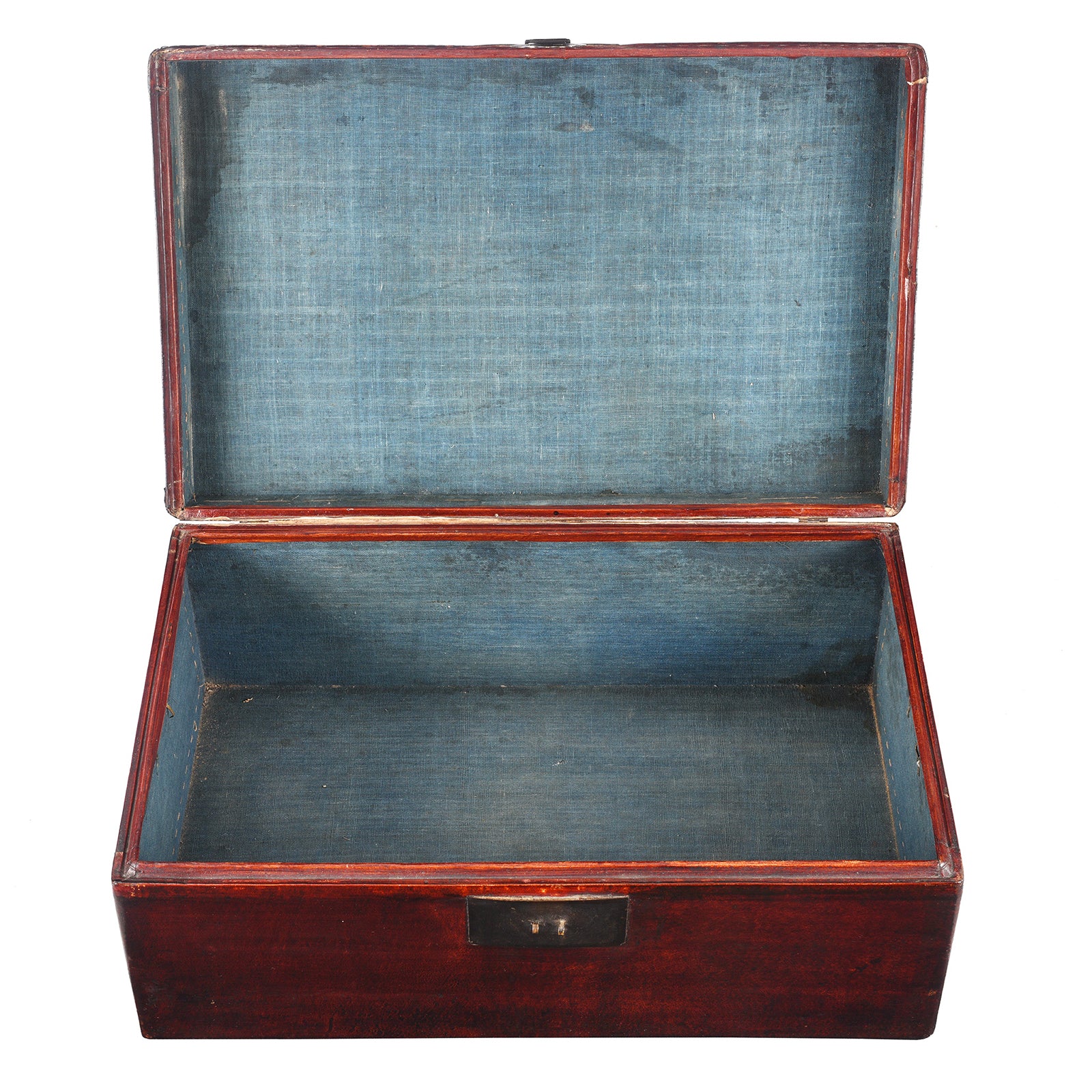 Aubergine Leather Trunk from Shanghai - Circa 1920 - Image 4