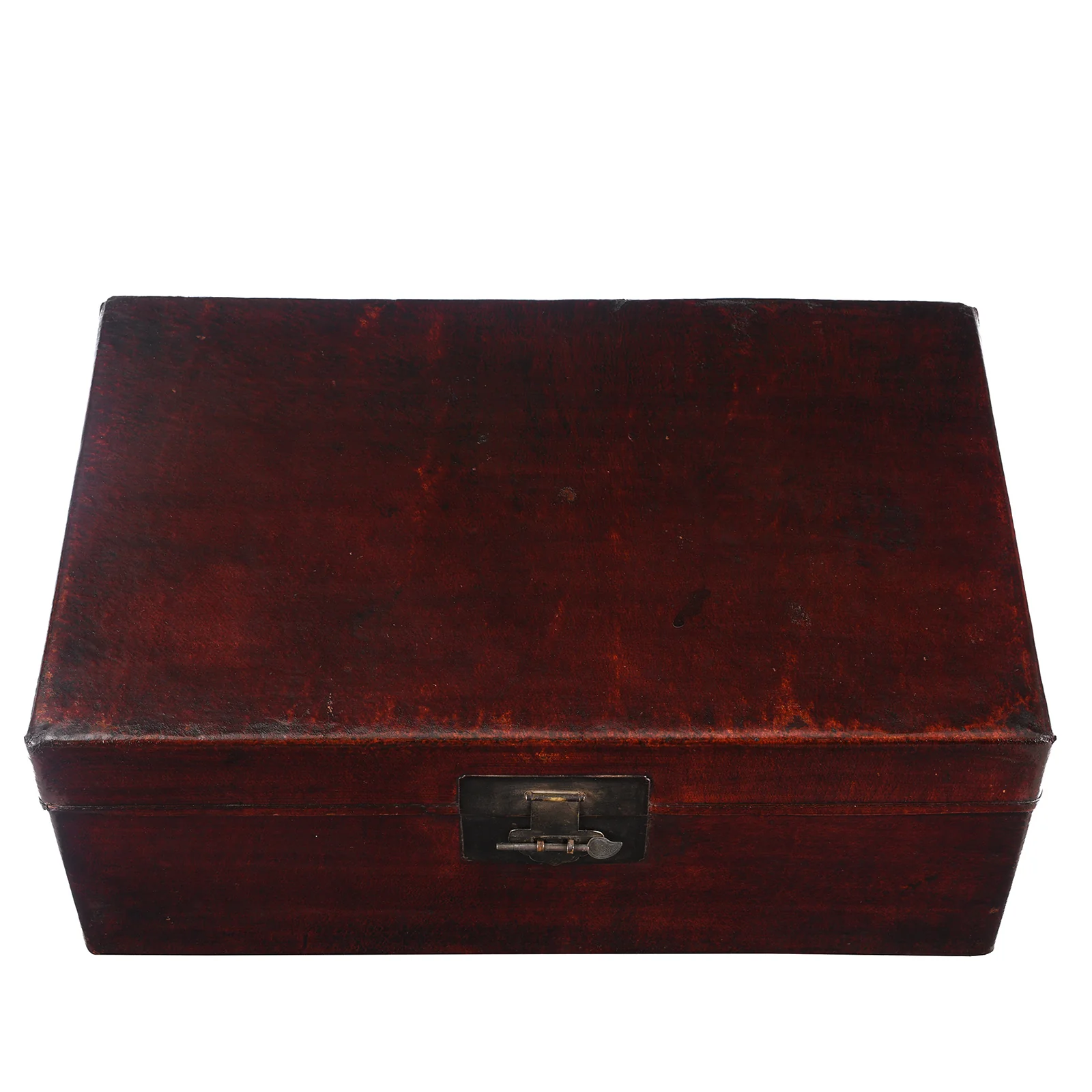 Aubergine Leather Trunk from Shanghai - Circa 1920 - Image 5