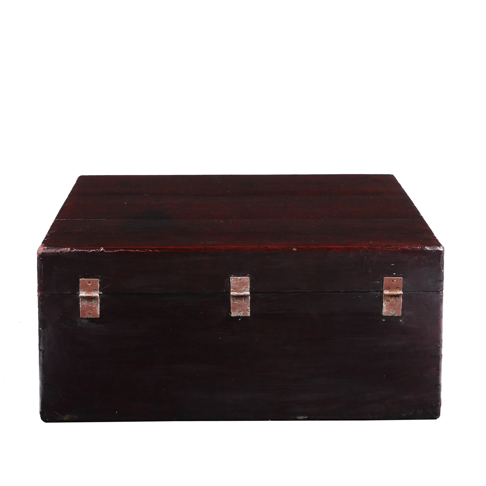 Aubergine Leather Trunk From Shanghai - Early 19thC - Image 8