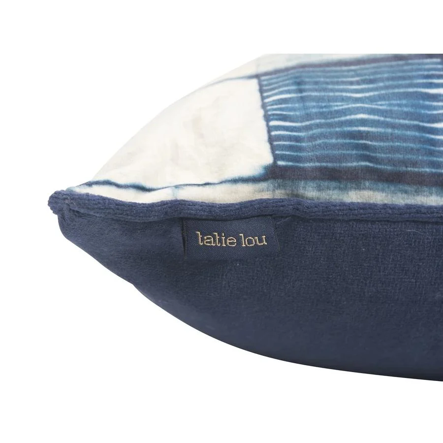Indigo Itajime Grid Cushion by Tatie Lou & Pad - Image 3