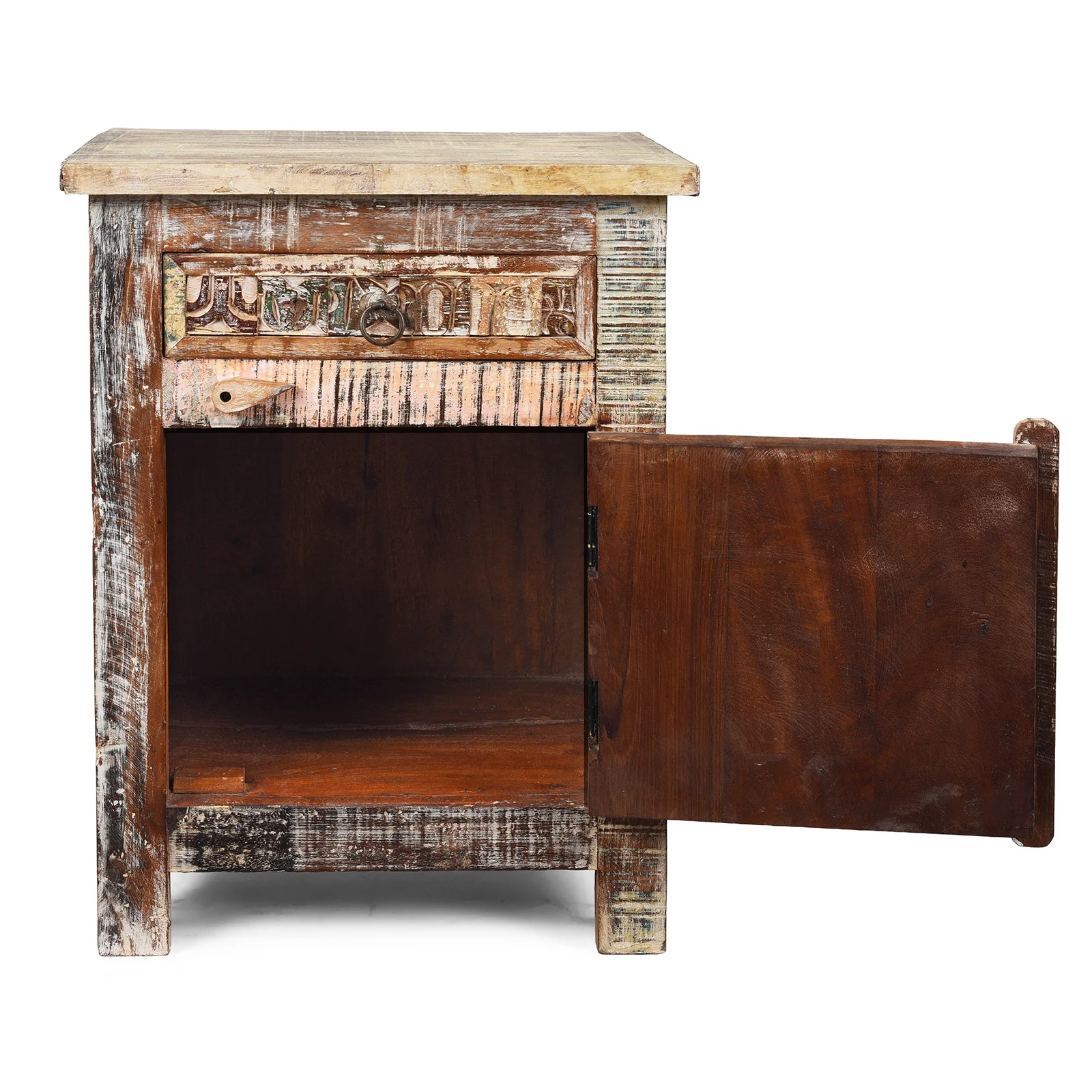 Bedside Cabinet Made From Reclaimed Teak - Image 6