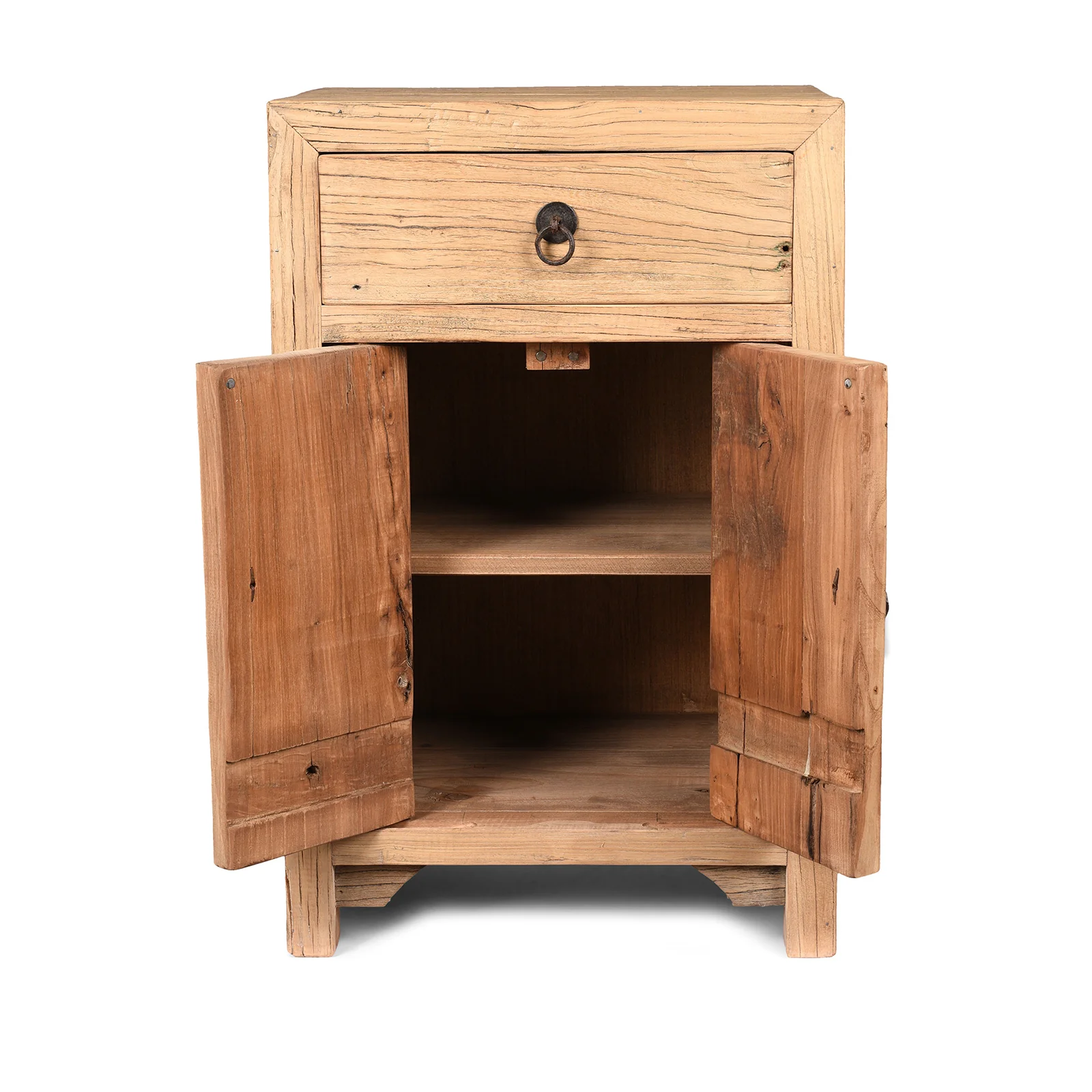 Bedside Cabinet With Drawer Made From Bleached Elm - Image 3