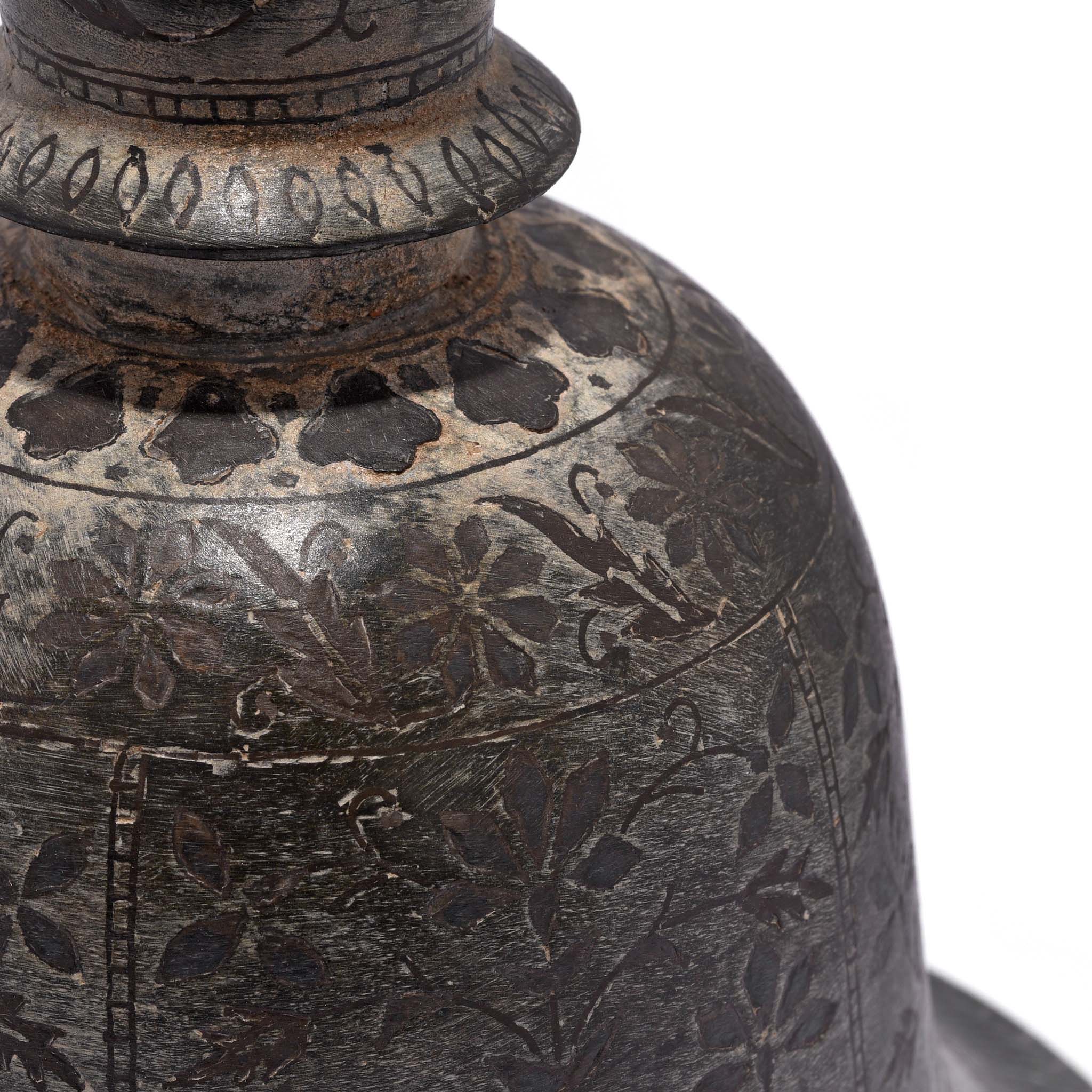 Bidriware Hookah Base from India - 19th Century - Image 3