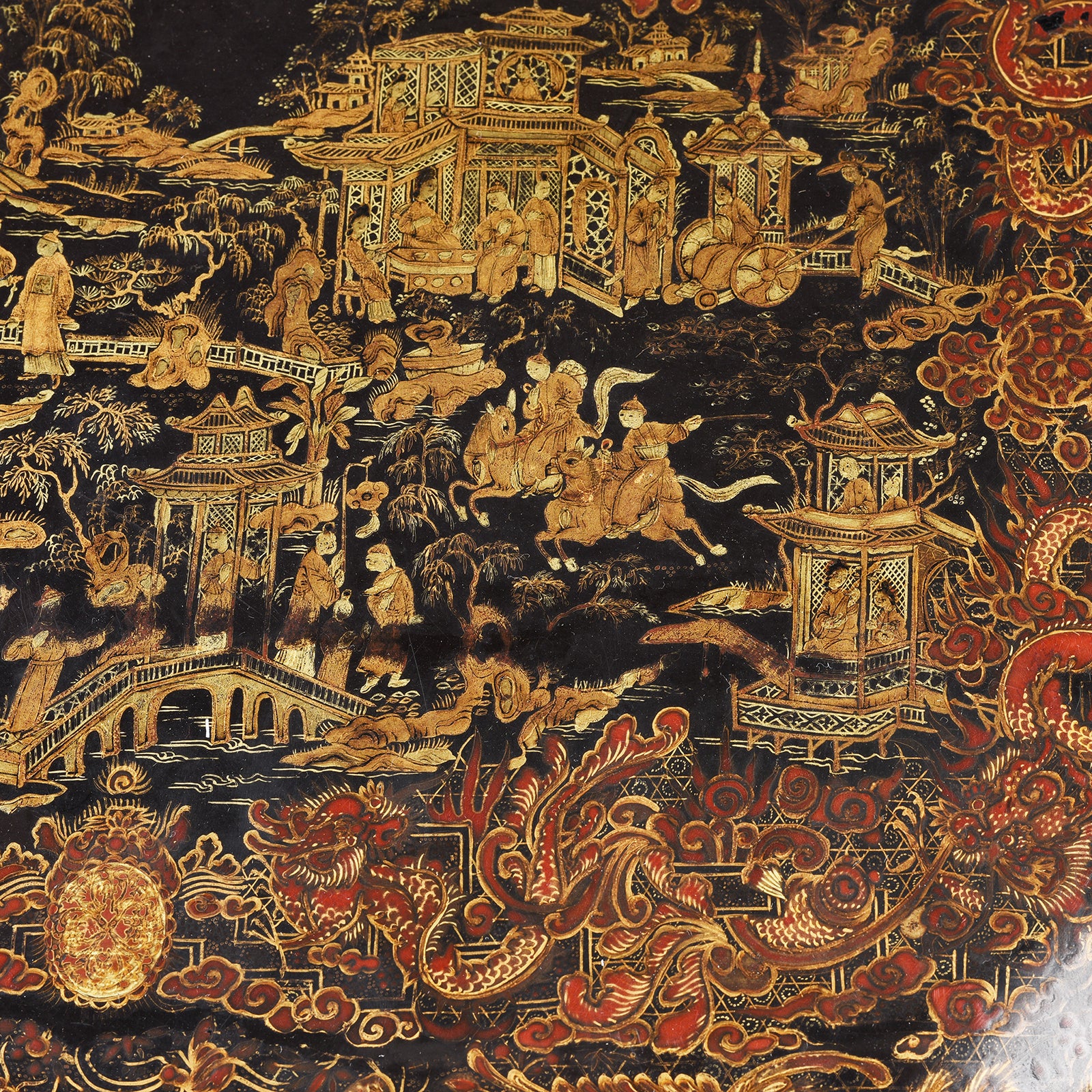 Black Lacquer Canton Export Sewing Box - Ca 1810 - Image 12