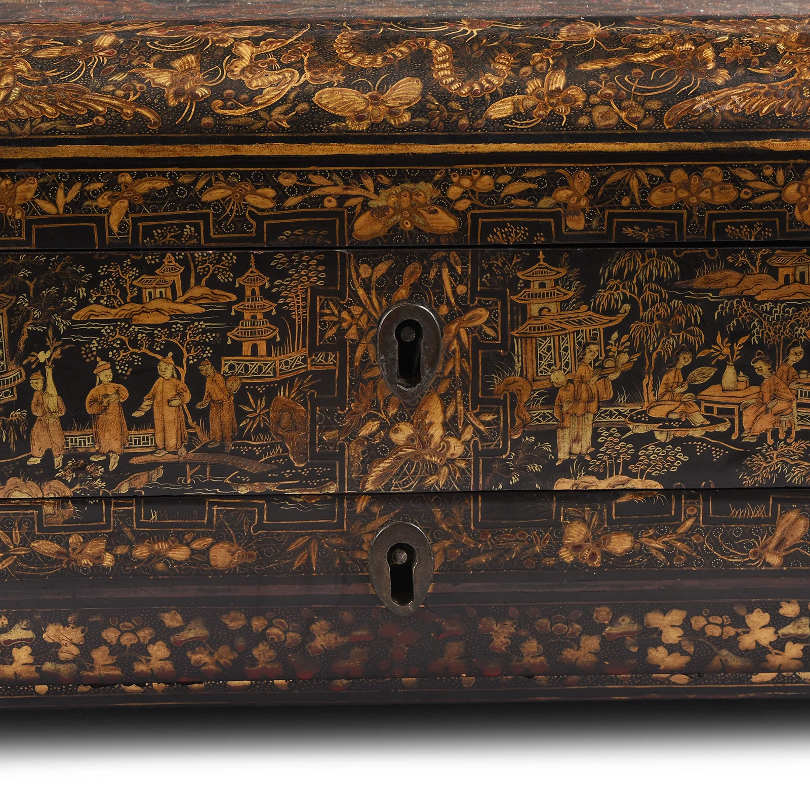 Black Lacquer Canton Export Sewing Box - Ca 1810 - Image 14