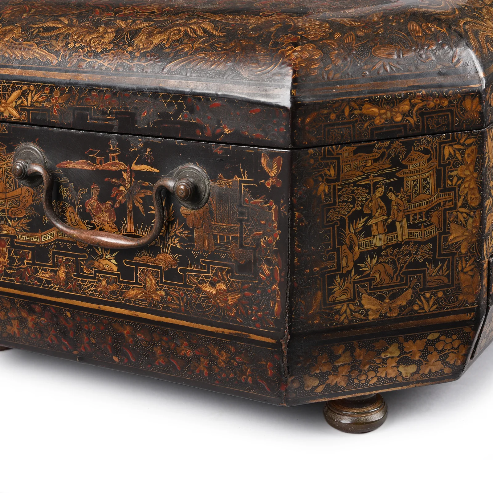 Black Lacquer Canton Export Sewing Box - Ca 1810 - Image 17