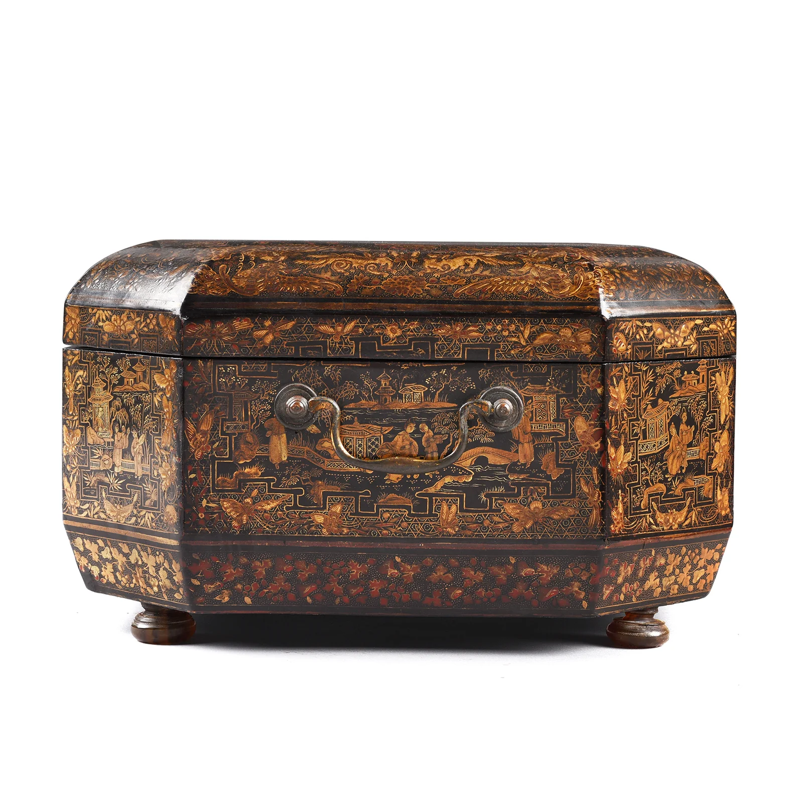 Black Lacquer Canton Export Sewing Box - Ca 1810 - Image 4