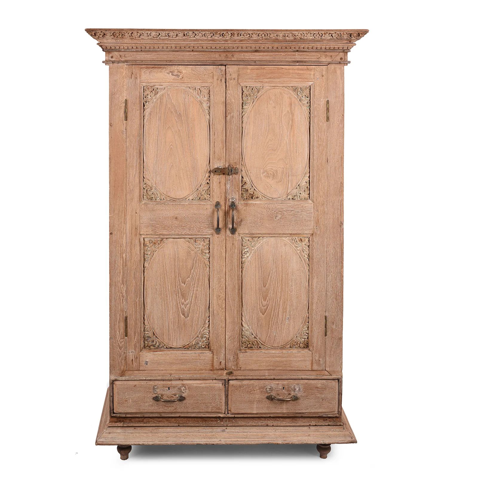 Bleached Indian Almirah Cabinet From Gujarat - 19th Century
