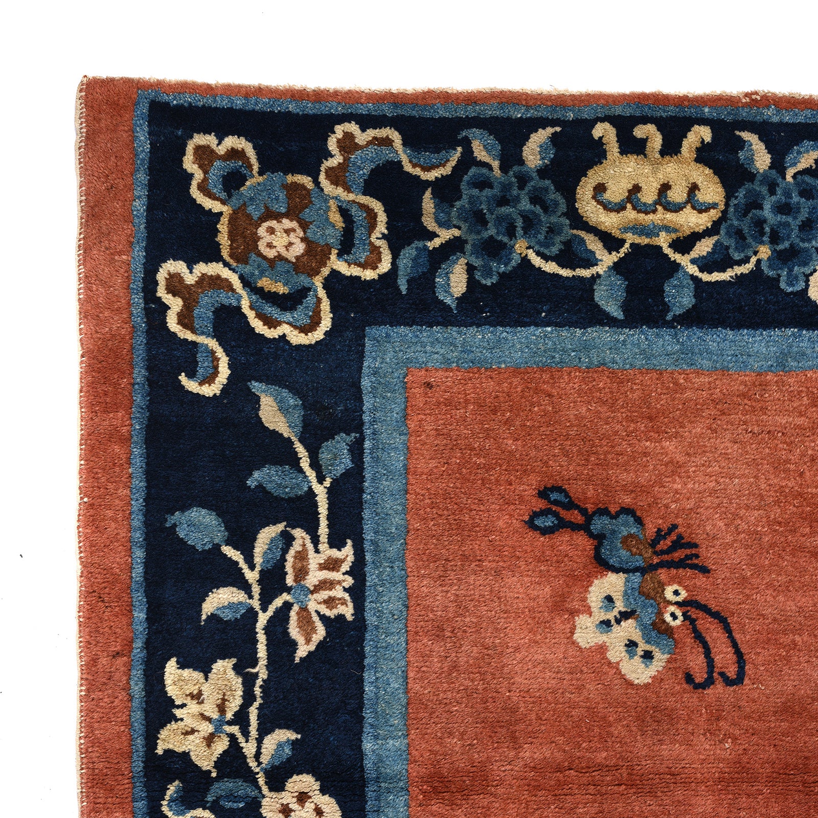 Blue And Red Tibetan ground Rug - Ca 1920's - Image 4