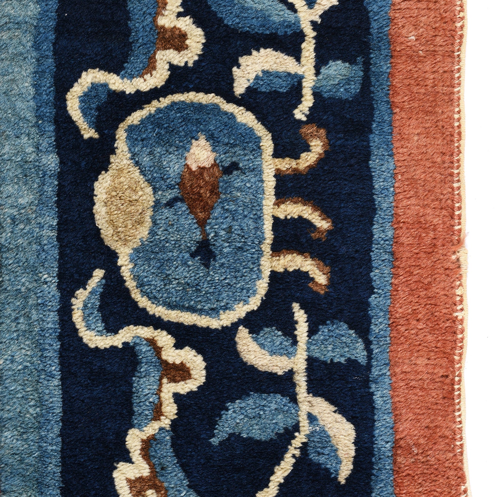 Blue And Red Tibetan ground Rug - Ca 1920's - Image 6
