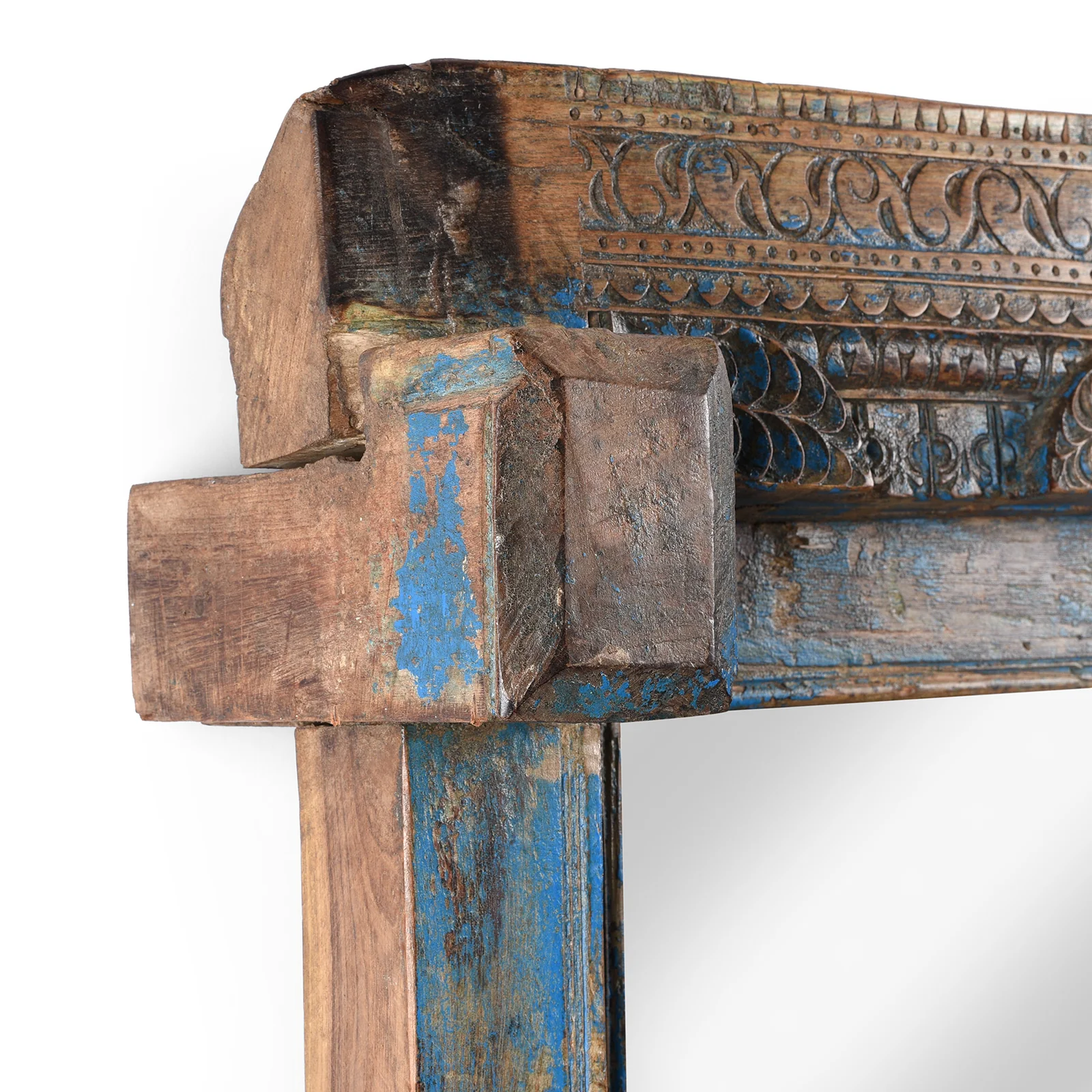 Blue Painted Ganesh Door Mirror From Andhra Pradesh - 19th Century - Image 8