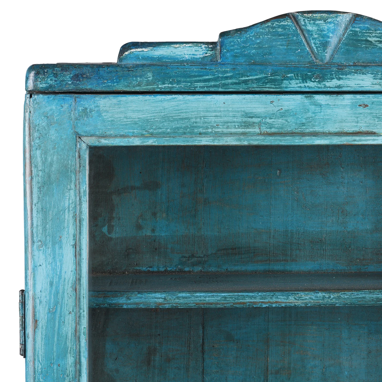 Blue Painted Glazed Teak Wall Cabinet - 1940 - Image 2