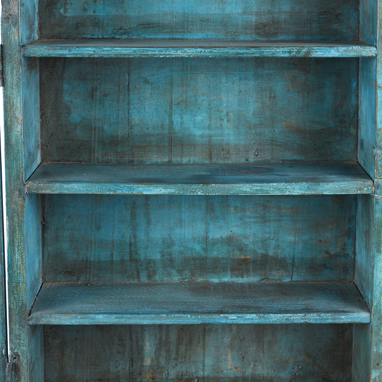 Blue Painted Glazed Teak Wall Cabinet - 1940 - Image 4