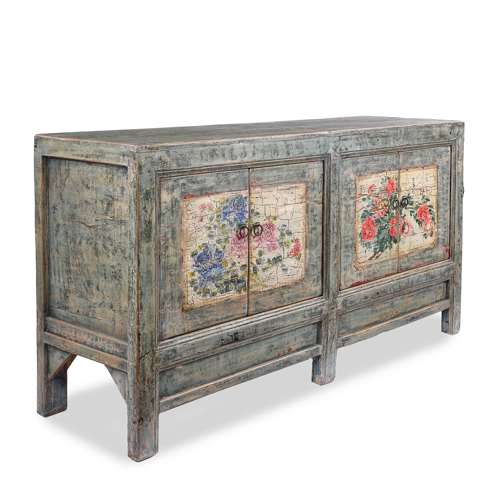 Vintage Blue Painted Sideboard From Shanxi - Ca 1930 - Image 5