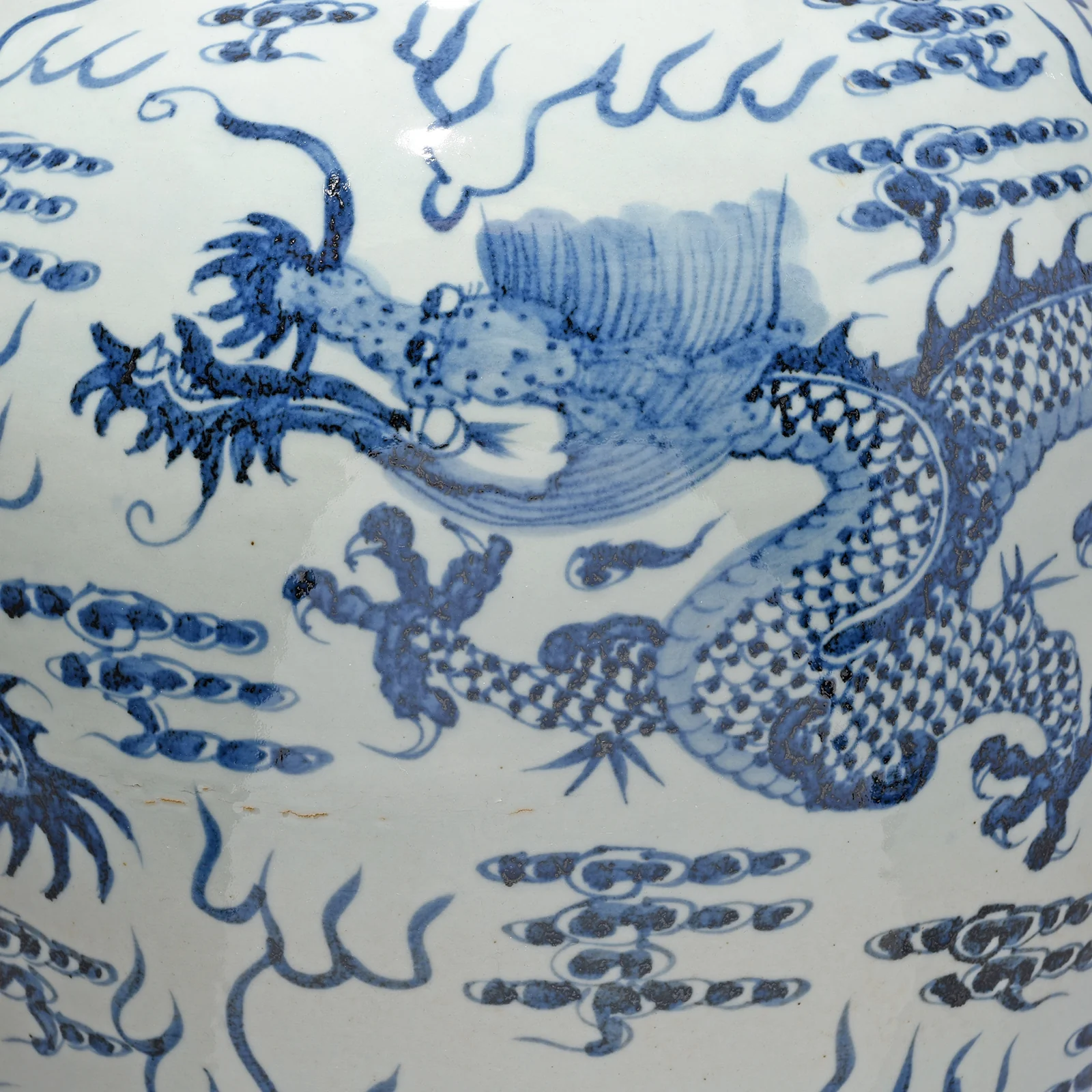 Blue & White Porcelain Vase - Dragon Design - Image 2