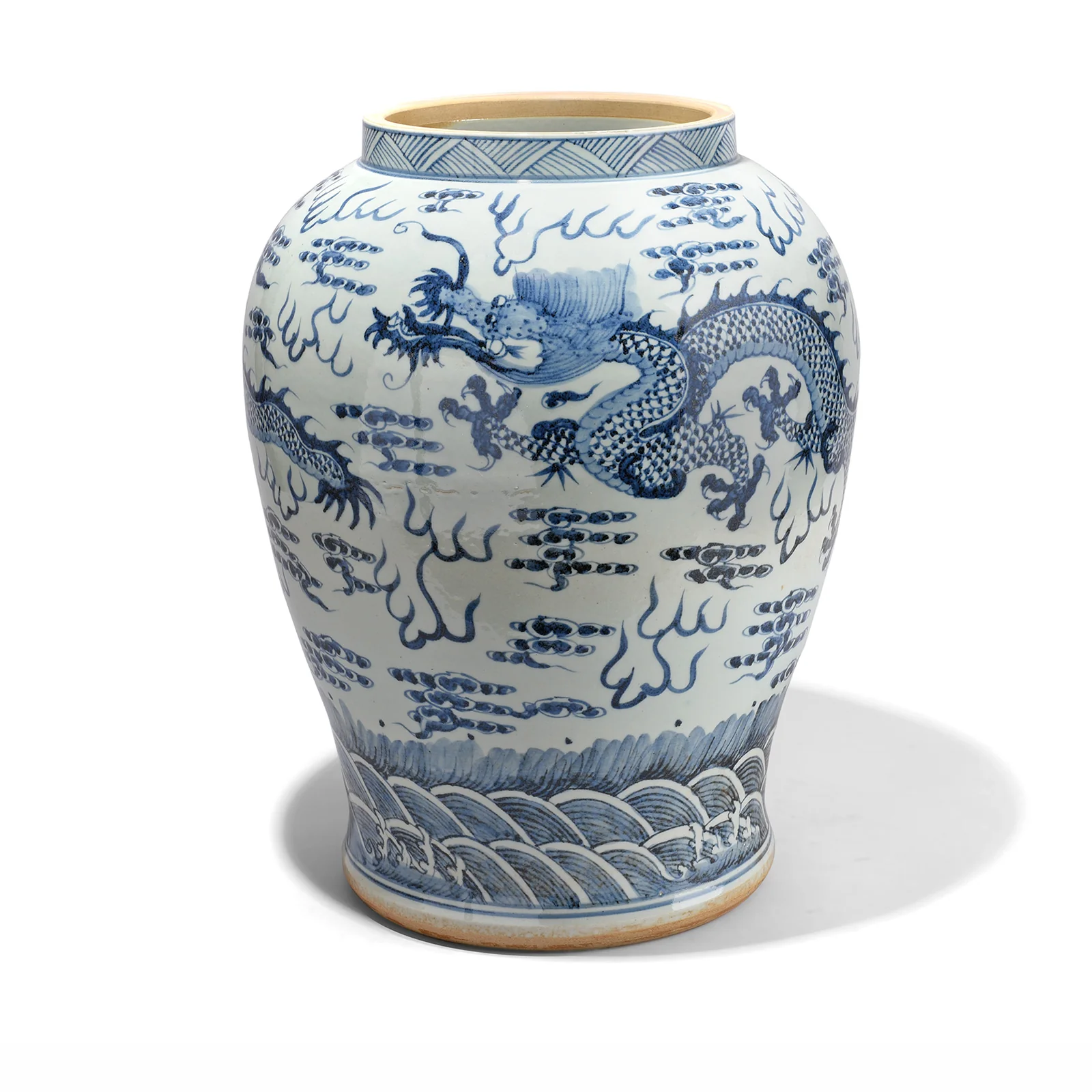 Blue & White Porcelain Vase - Dragon Design - Image 3