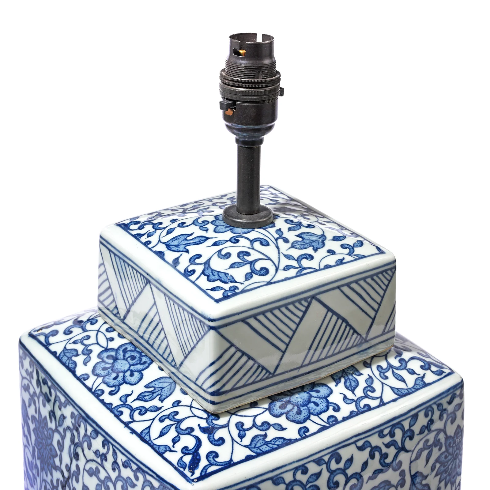 Blue & White Porcelain Tea Caddy Table Lamp - Image 4