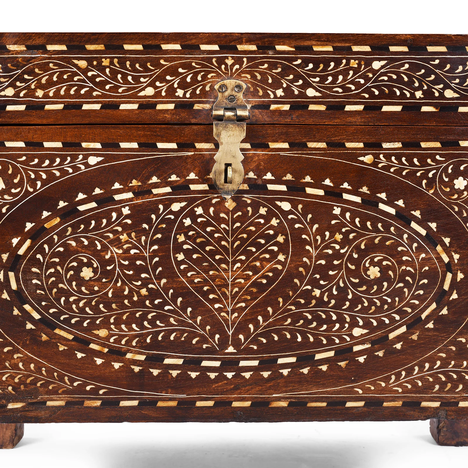 Bone Inlay Teak Chest - 19th Century - Image 3