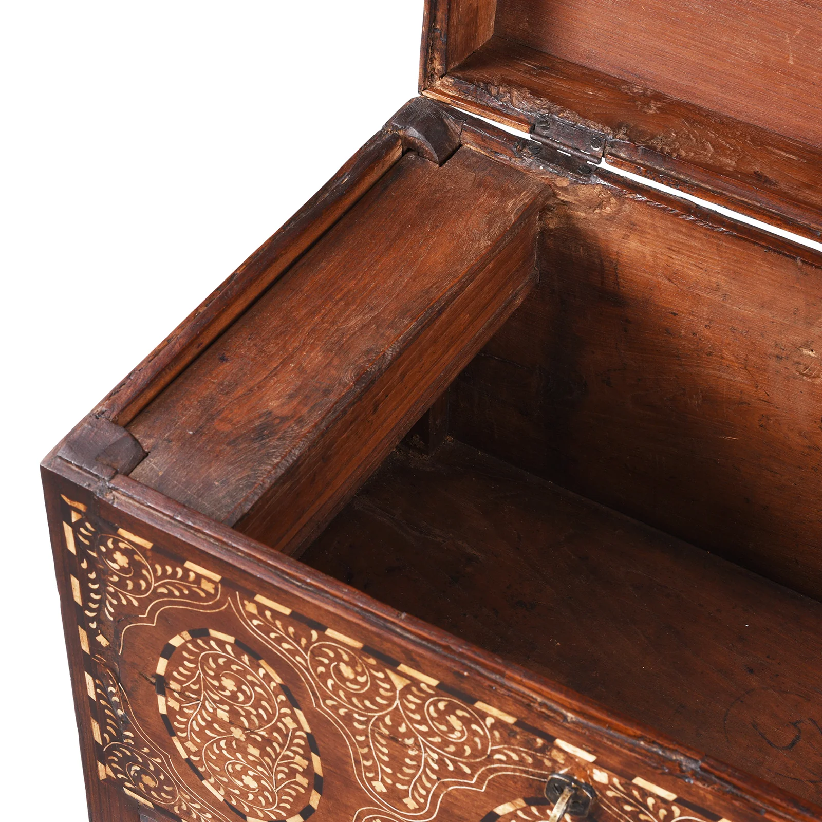 Indian Bone Inlay Teak Chest - Ca 1900 - Image 11