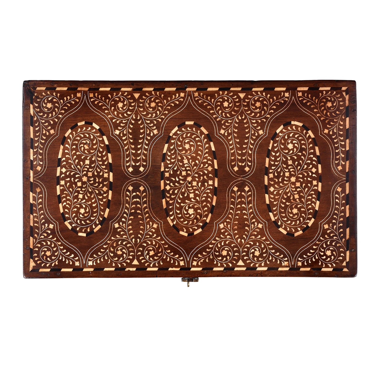 Indian Bone Inlay Teak Chest - Ca 1900 - Image 8
