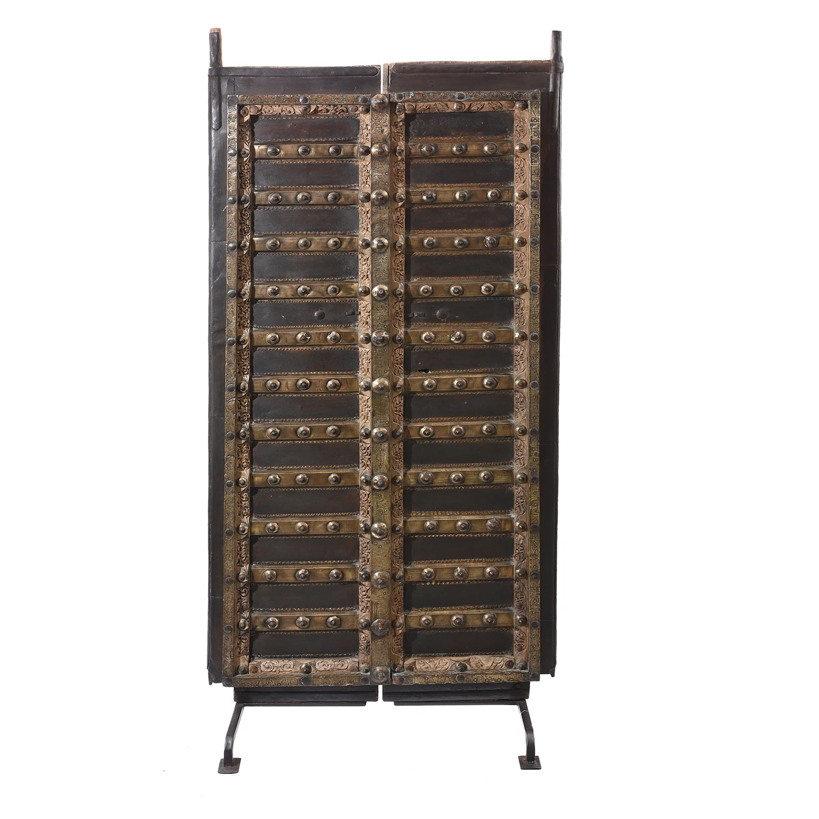 Old Brass Bound Door From Shekhawati - 19th Century - Image 2