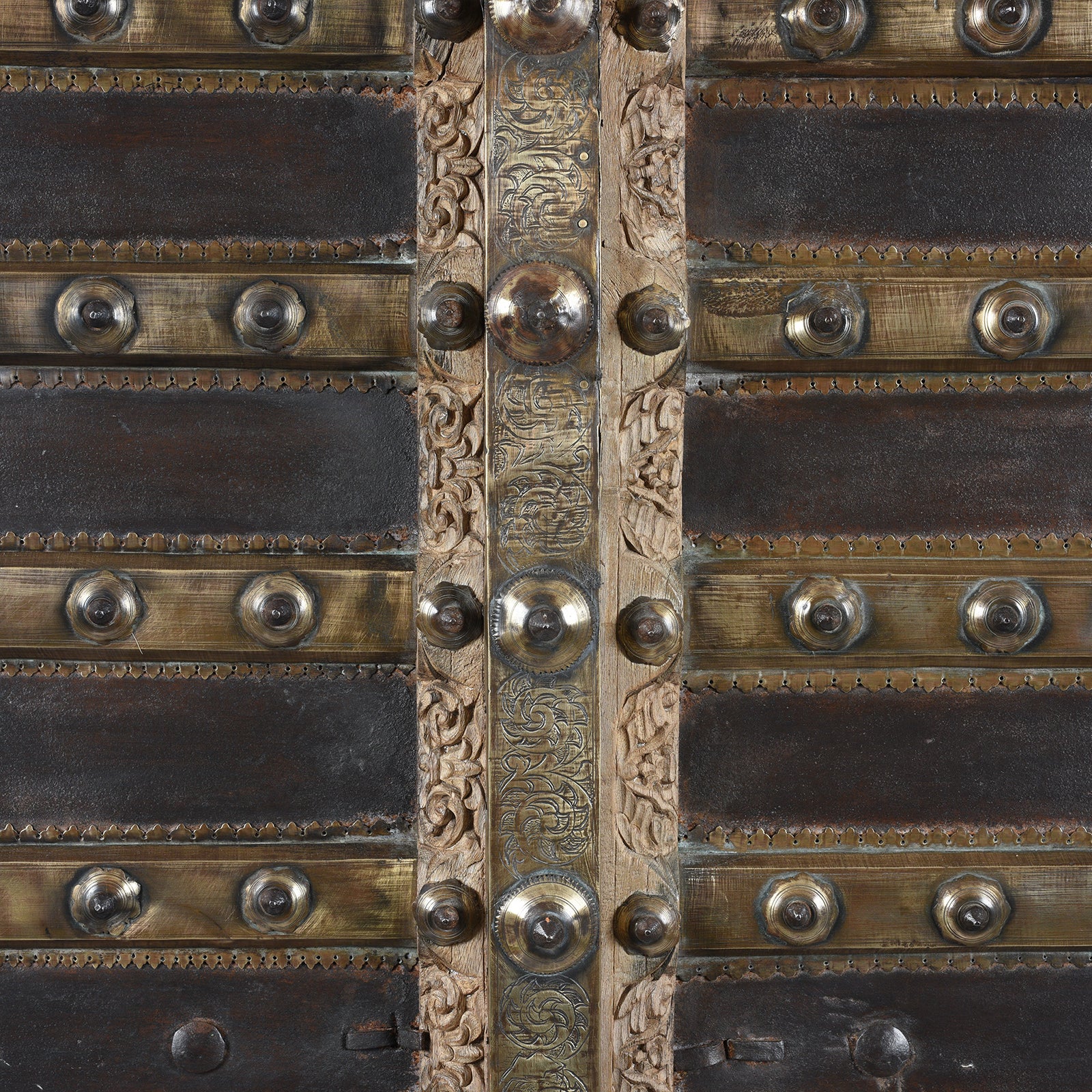 Old Brass Bound Door From Shekhawati - 19th Century - Image 3